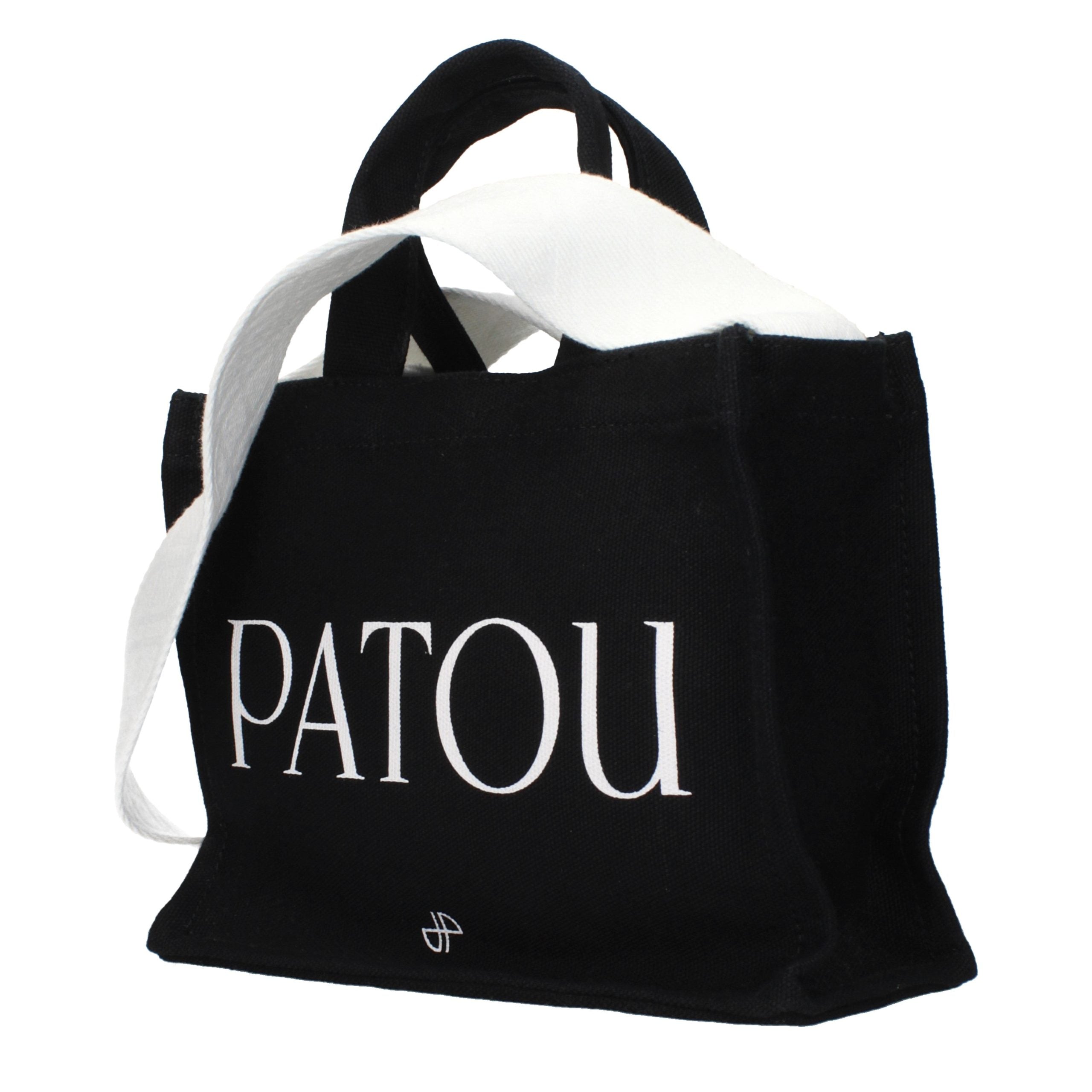 Patou Logo-Print Cotton Tote Bag — Black, view 2