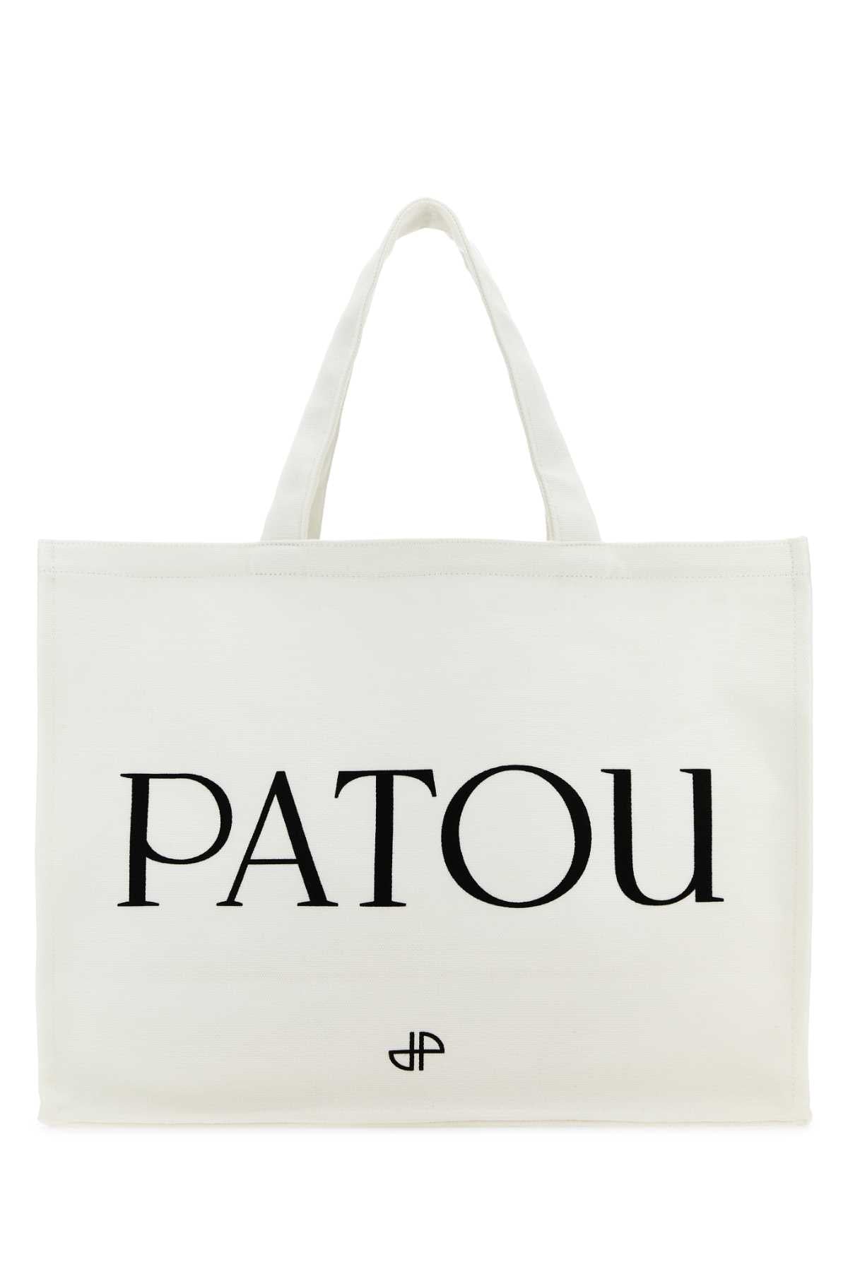 Patou Logo-Printed Cotton Tote Bag — White by Patou