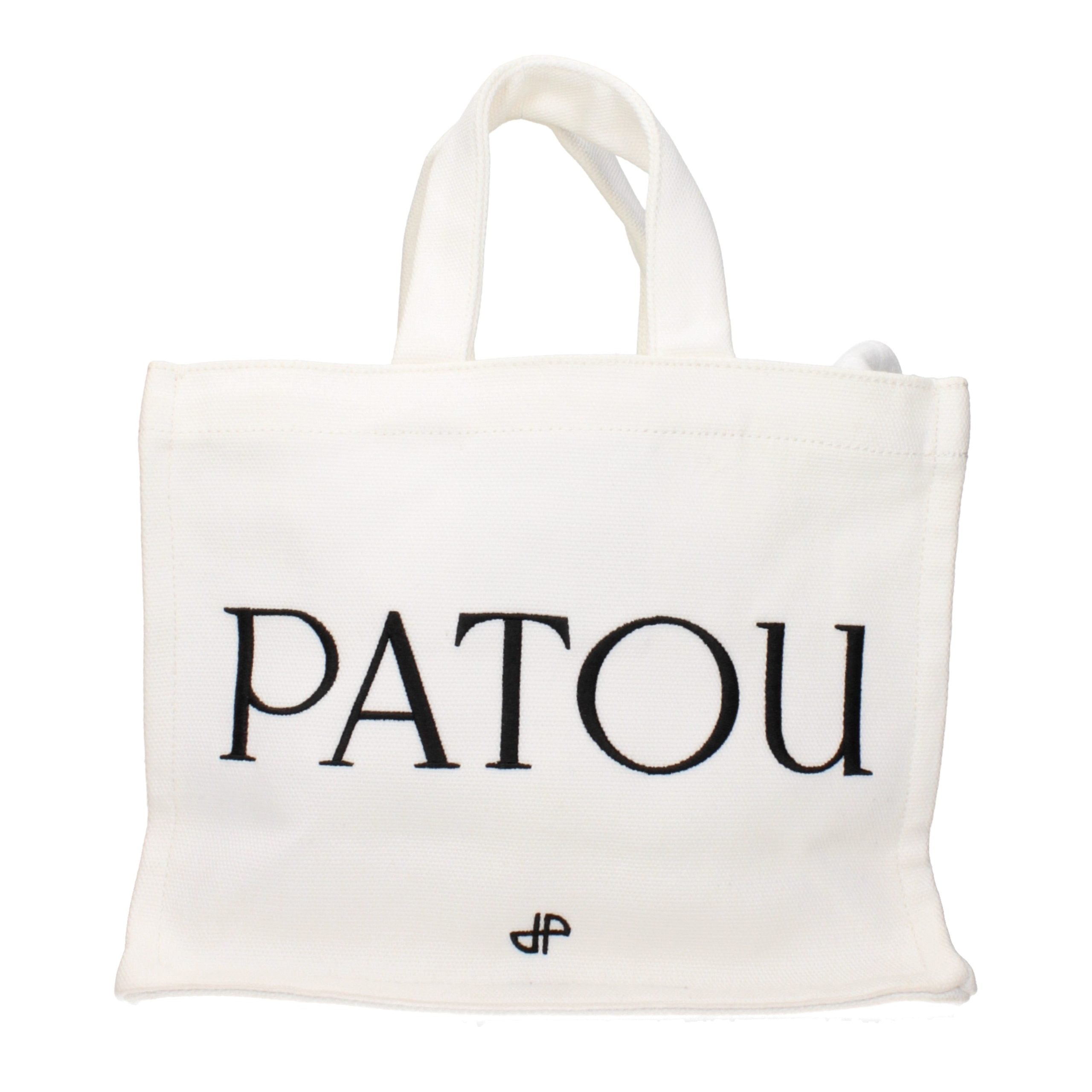 Patou Logo-Embroidered Fabric Tote Bag — White, view 3