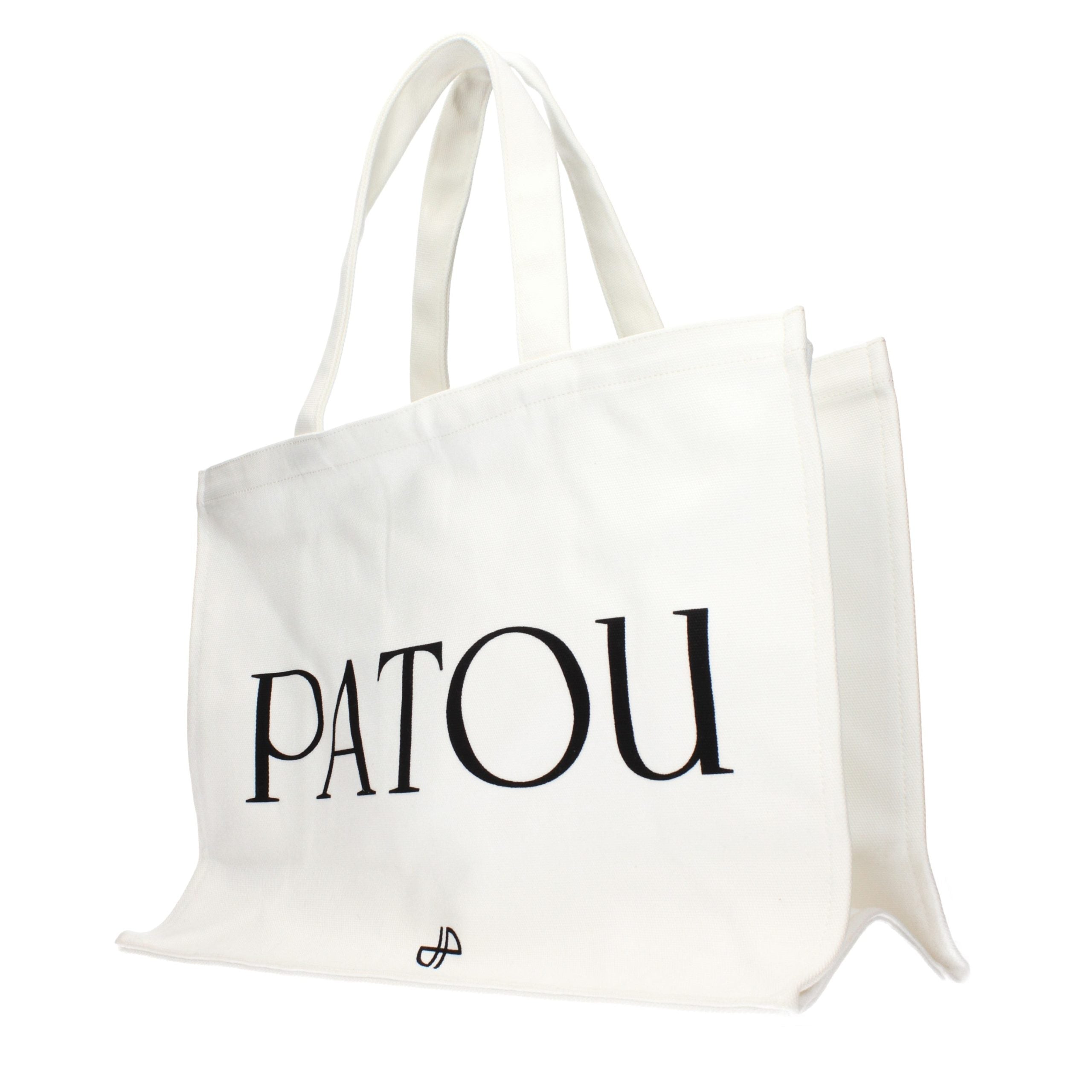 Patou Logo-Print Fabric Tote Bag — White, view 2