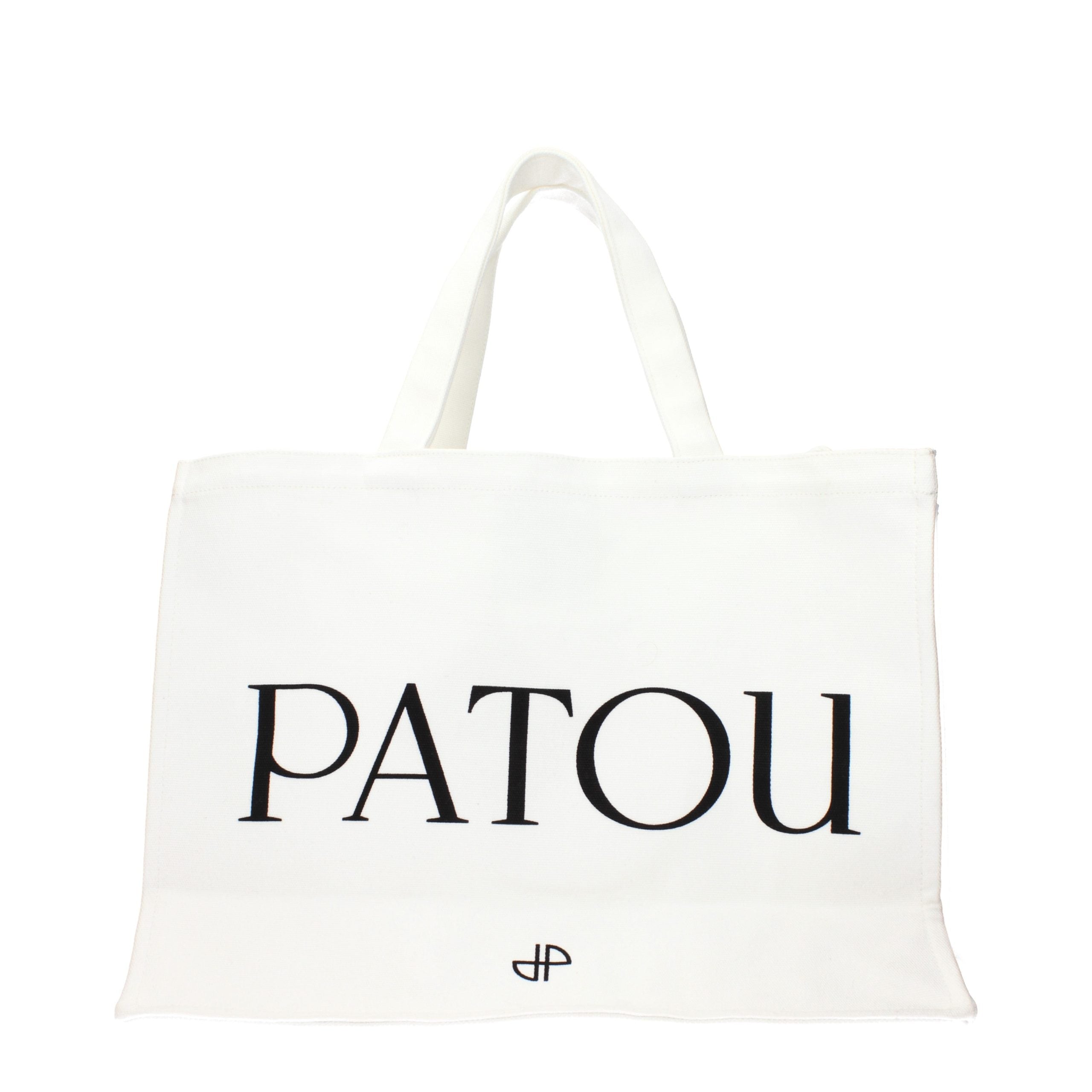 Patou Logo-Print Fabric Tote Bag — White, view 3