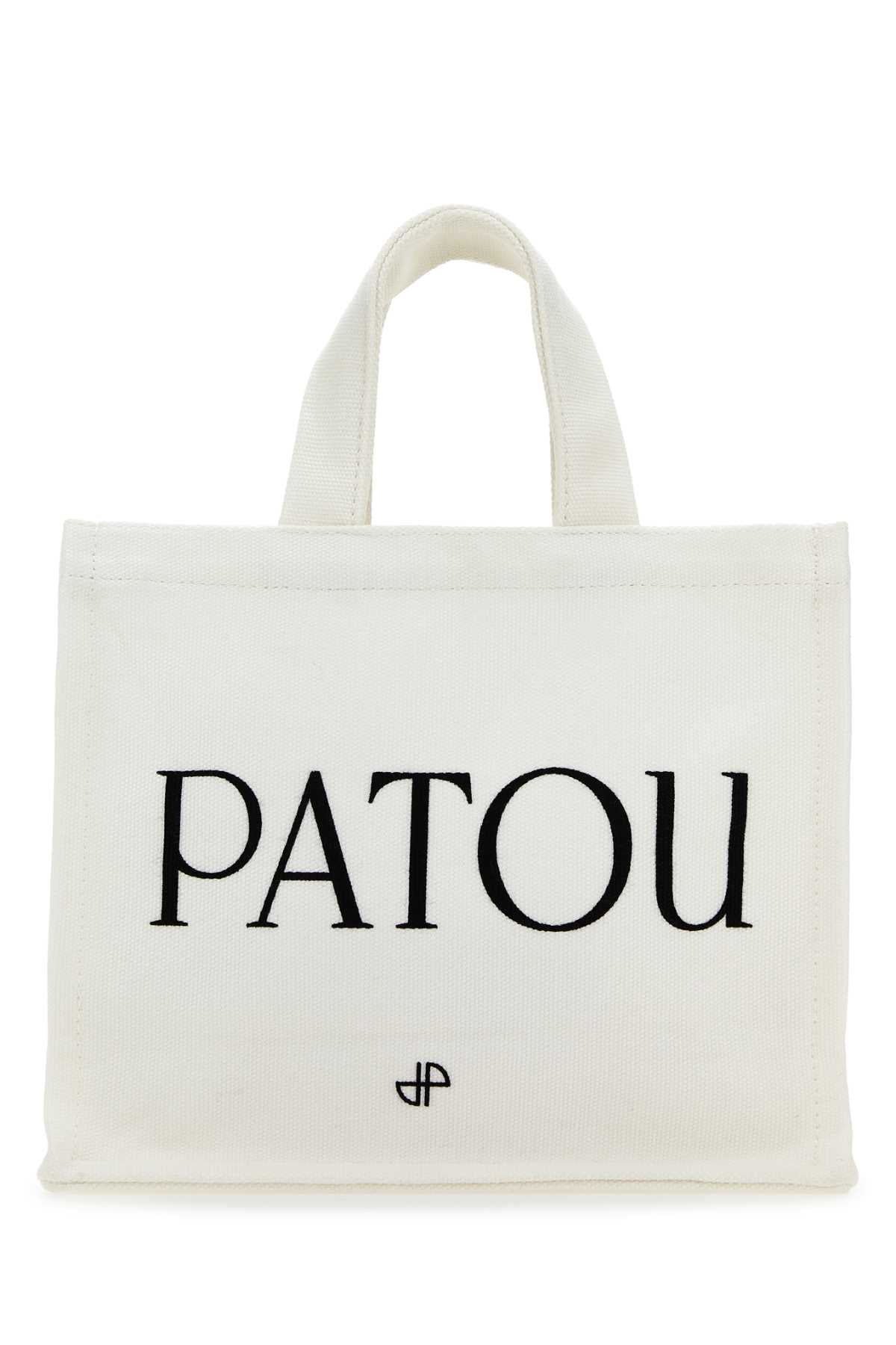 Patou Logo-Print Cotton Tote Bag — White by Patou