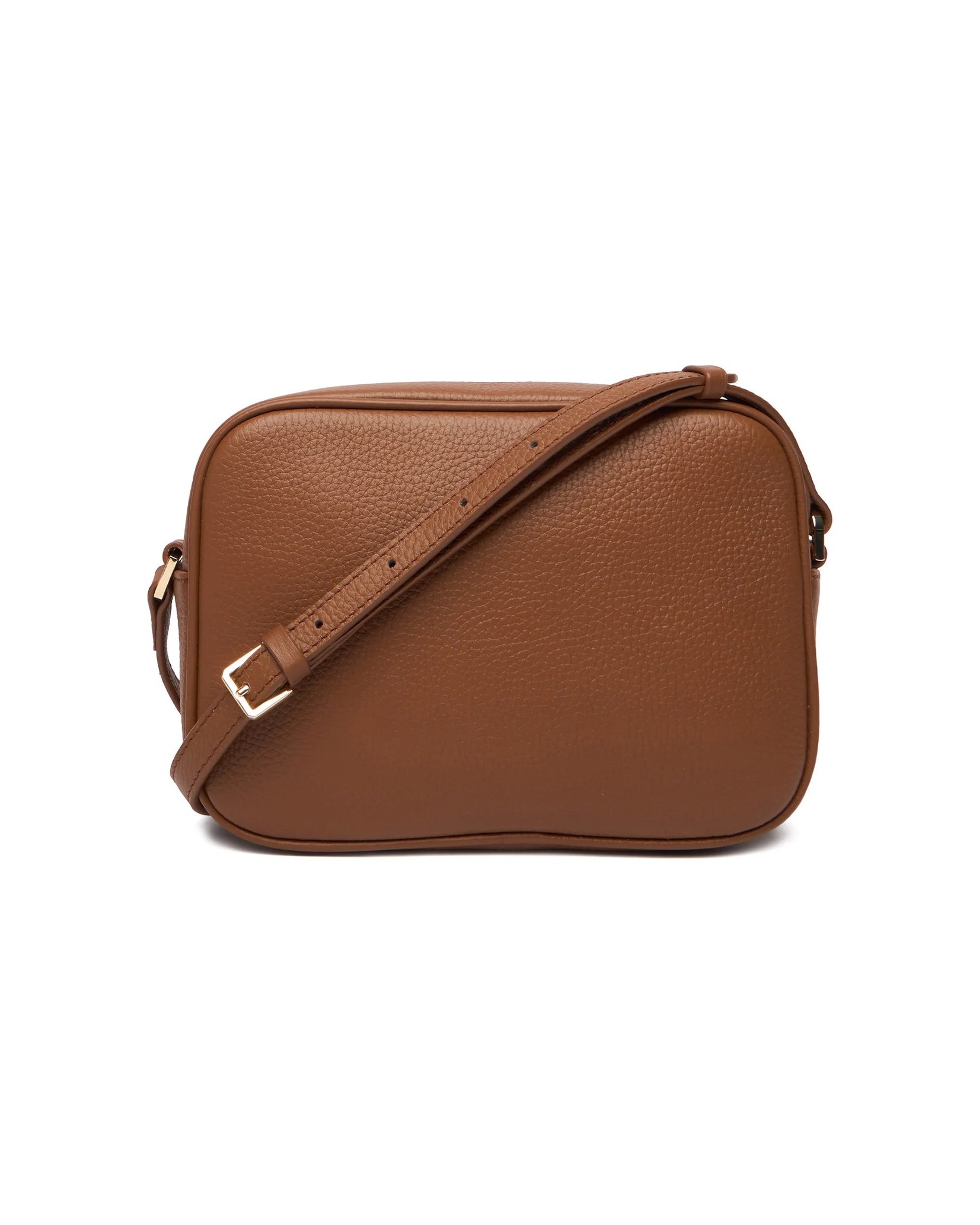 Patrizia Pepe Hammered Leather Crossbody Bag — Brown, view 2