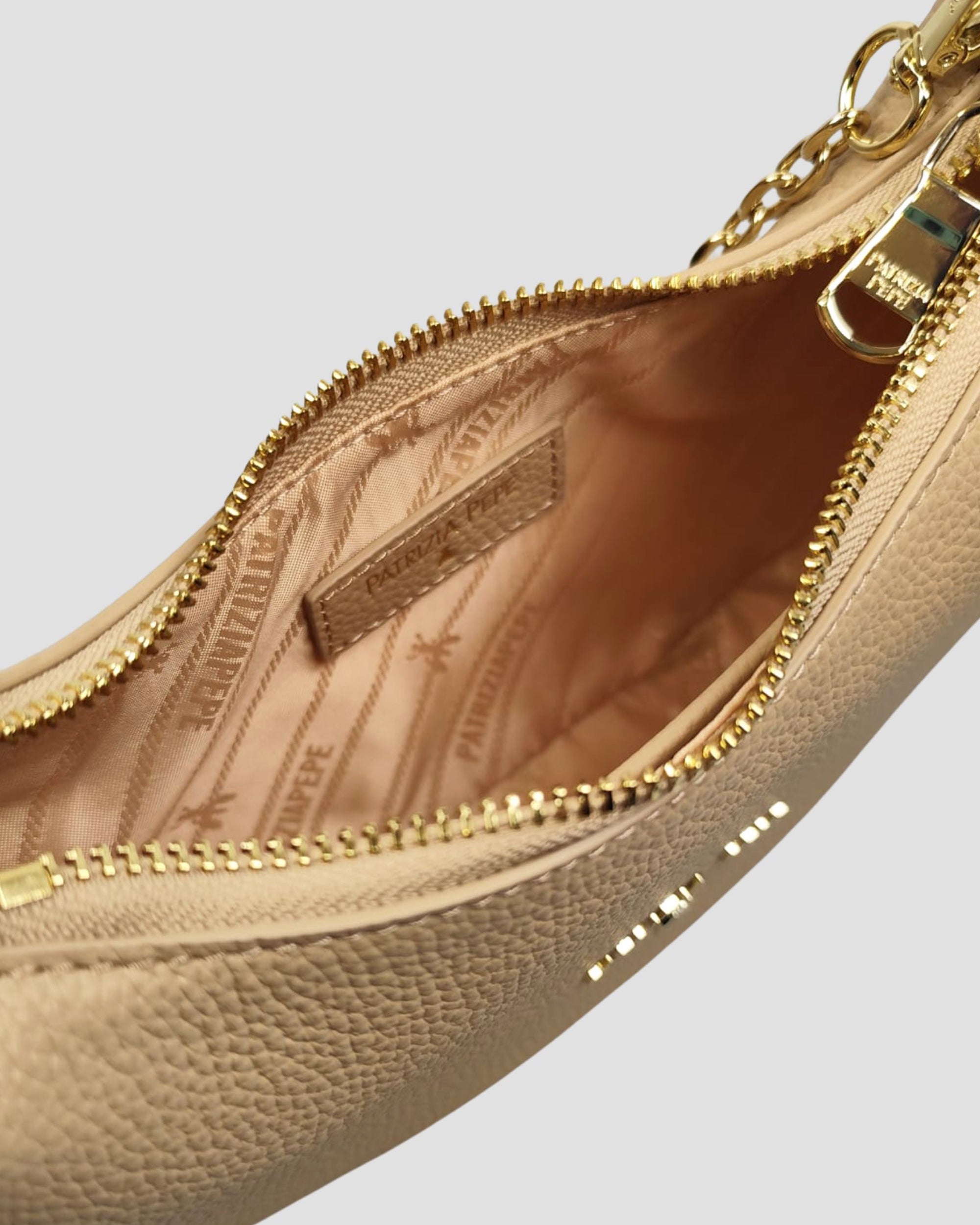 Patrizia Pepe Mezzaluna Shoulder Bag — Beige, view 2