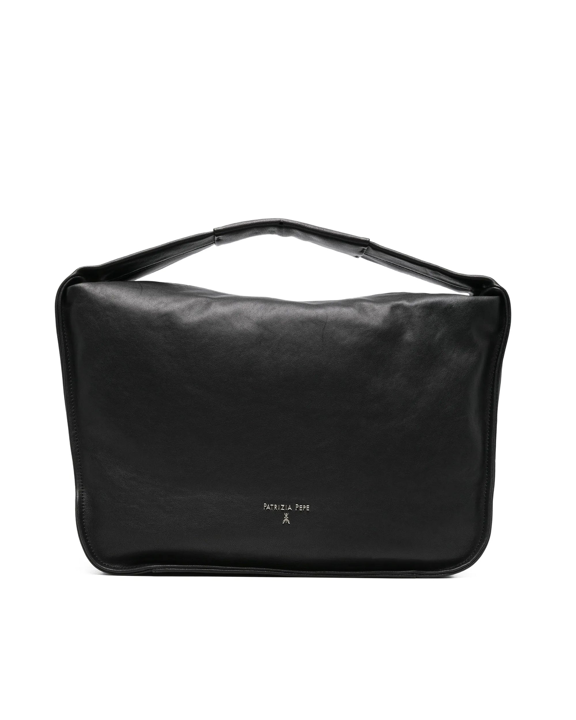 Patrizia Pepe Calf Leather Shoulder Bag — Black by Patrizia Pepe