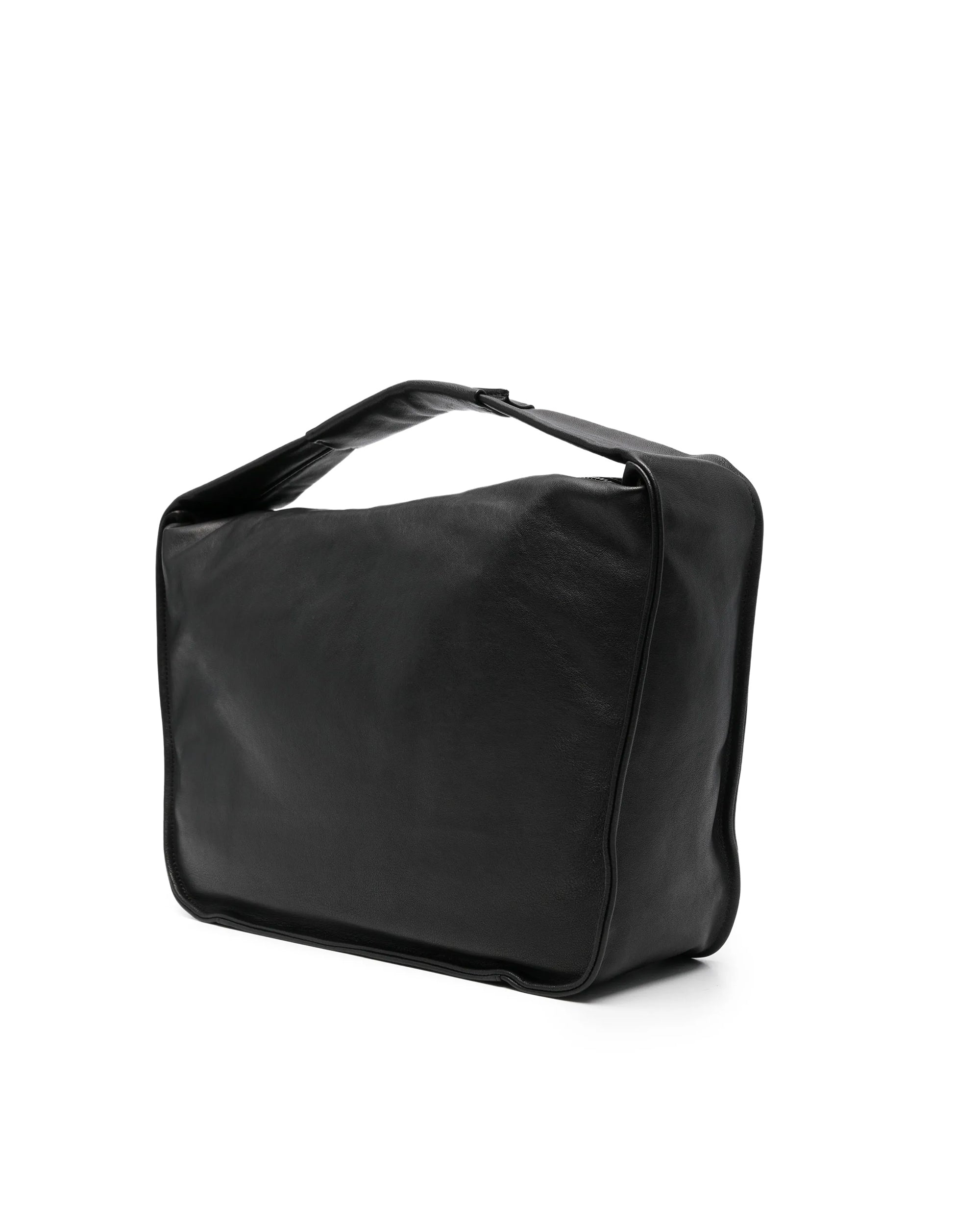 Patrizia Pepe Calf Leather Shoulder Bag — Black, view 2