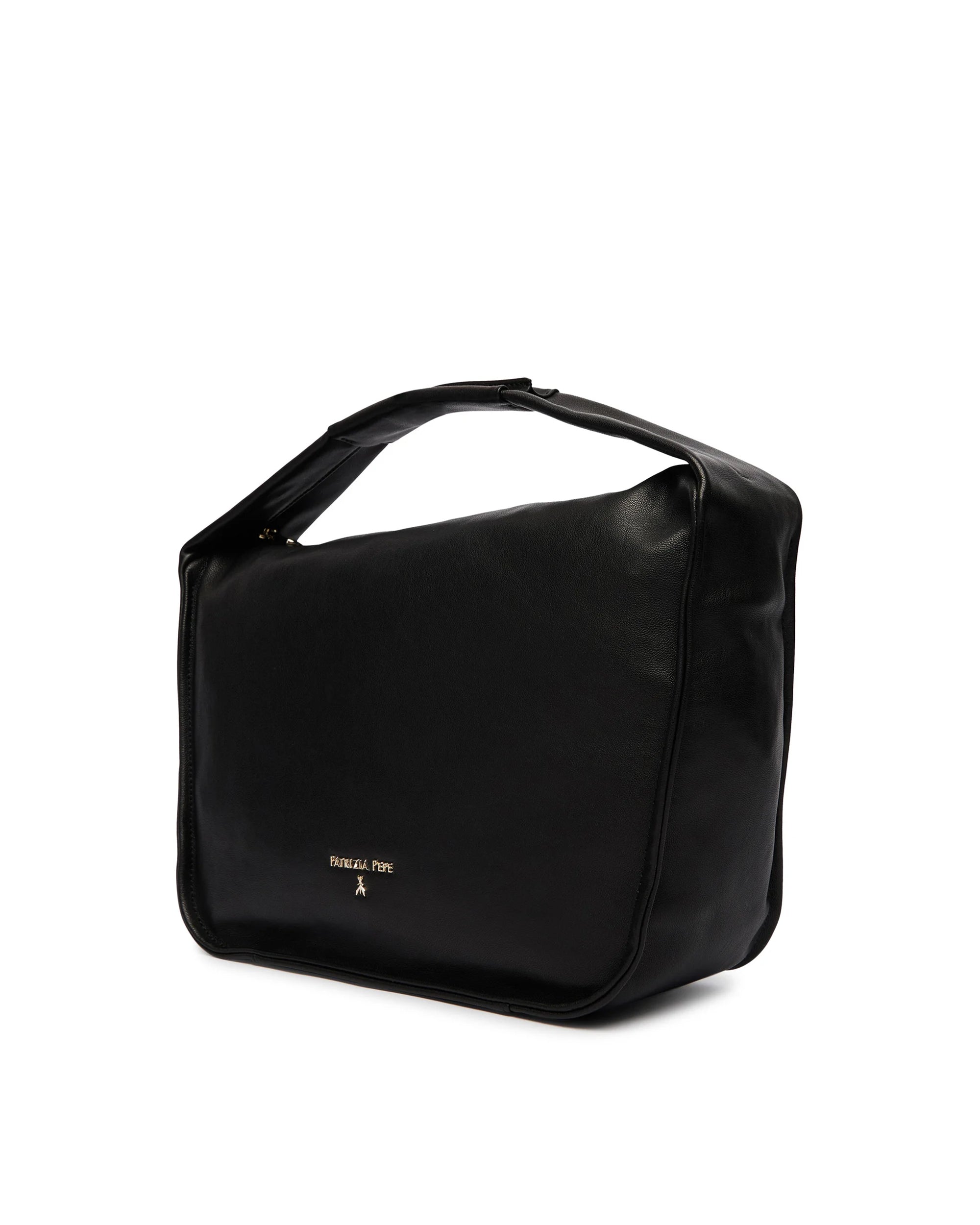 Patrizia Pepe Full-Grain Leather Shoulder Bag — Black, view 2