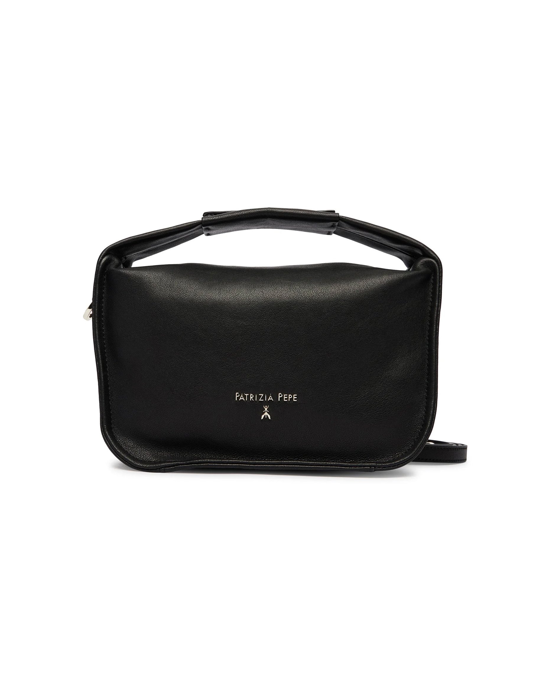 Patrizia Pepe Padded Leather Shoulder Bag — Black by Patrizia Pepe