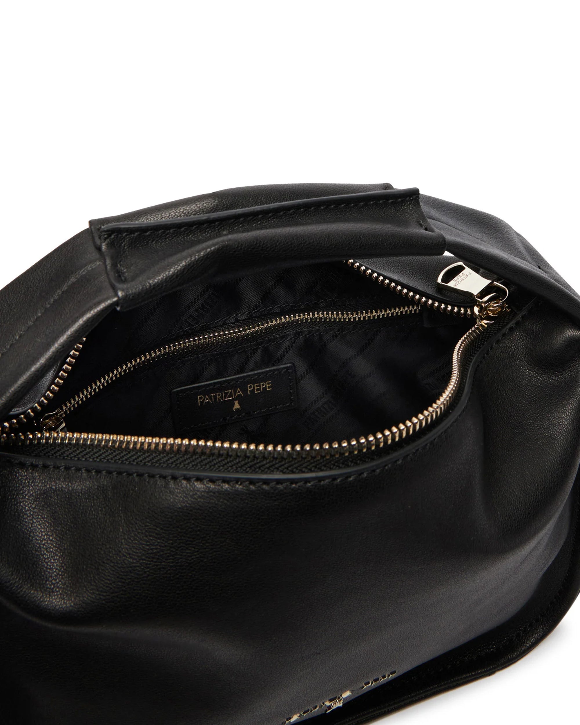 Patrizia Pepe Padded Leather Shoulder Bag — Black, view 3