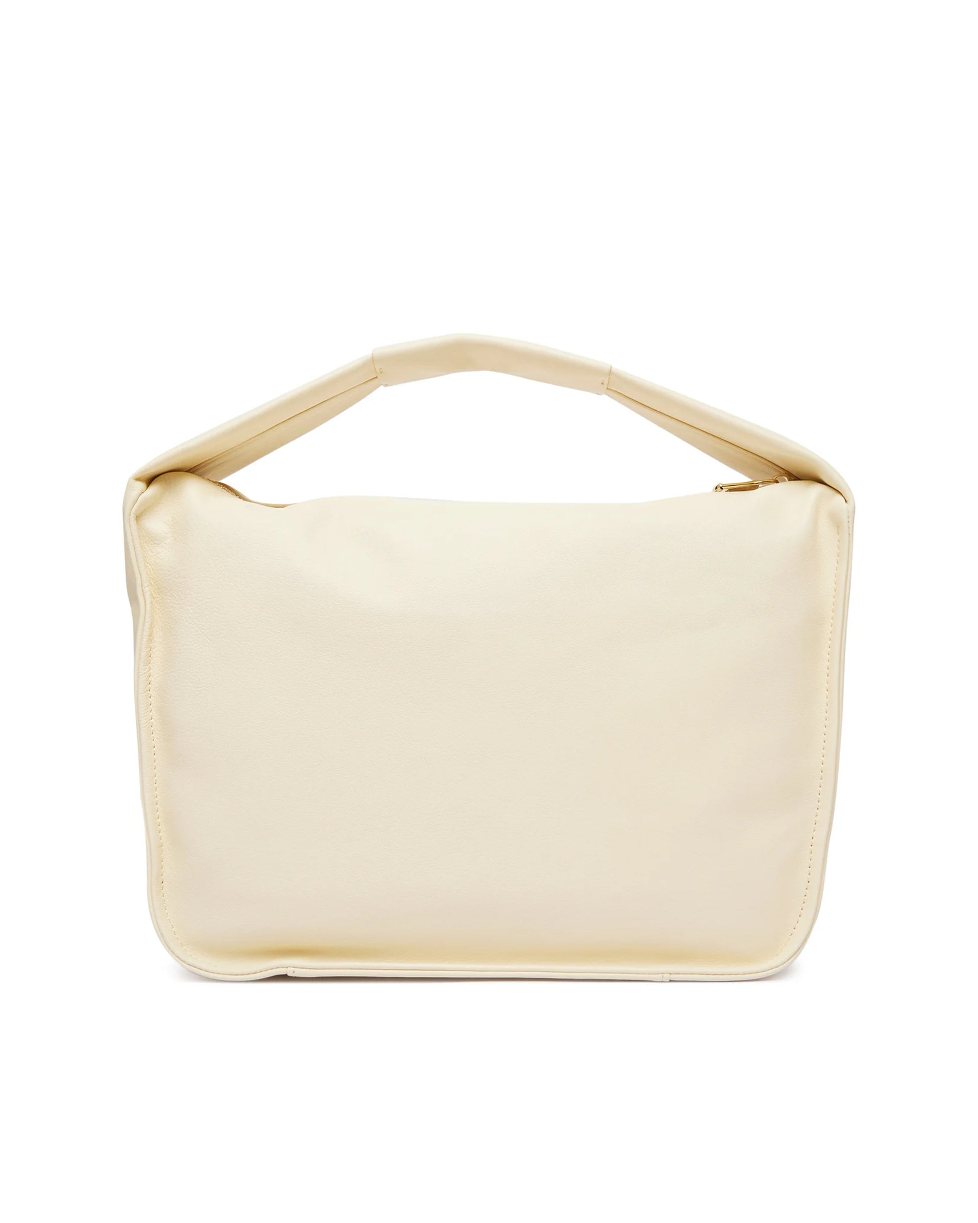 Patrizia Pepe Full-Grain Leather Shoulder Bag — White, view 3