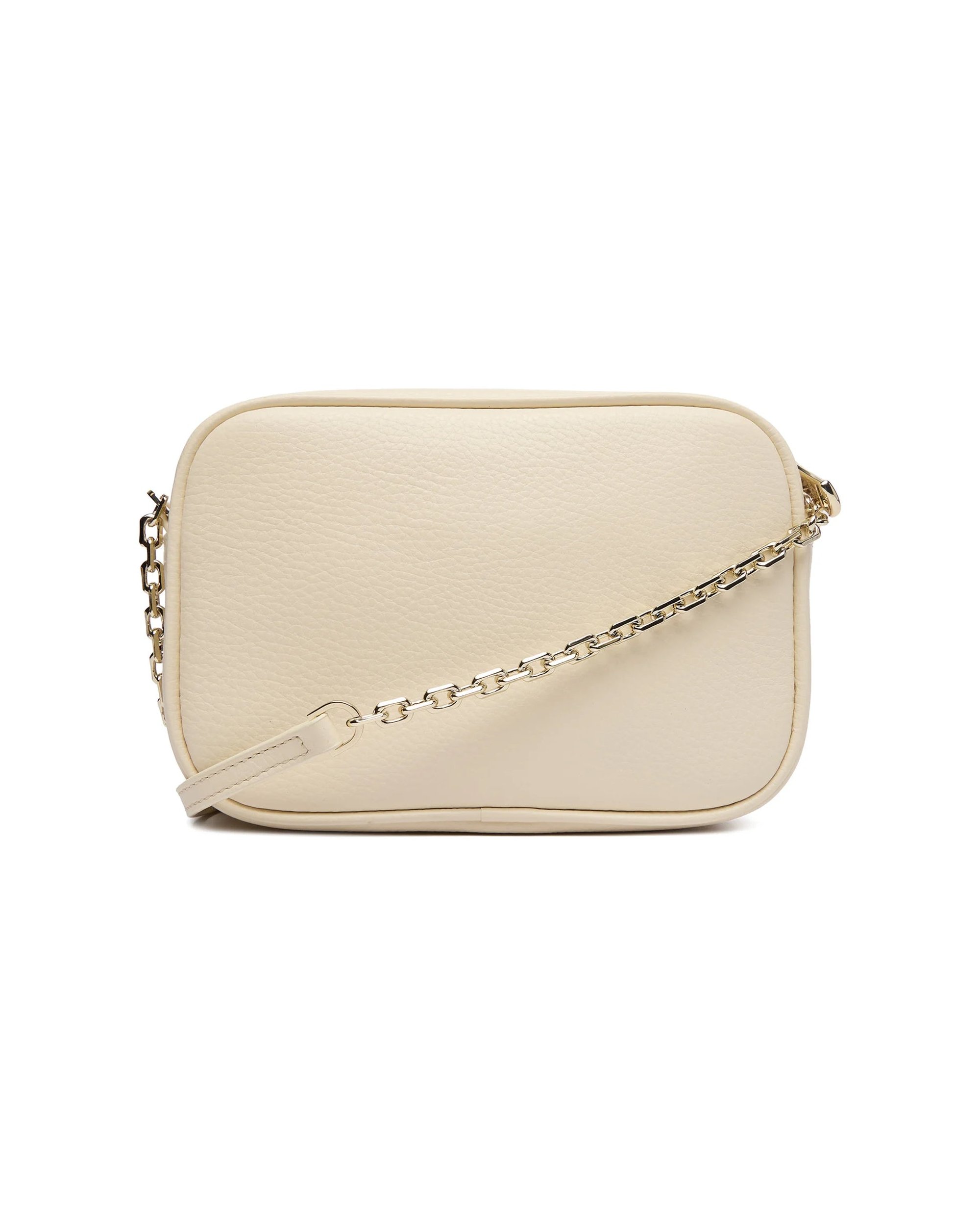 Patrizia Pepe Full-Grain Leather Shoulder Bag — White, view 2