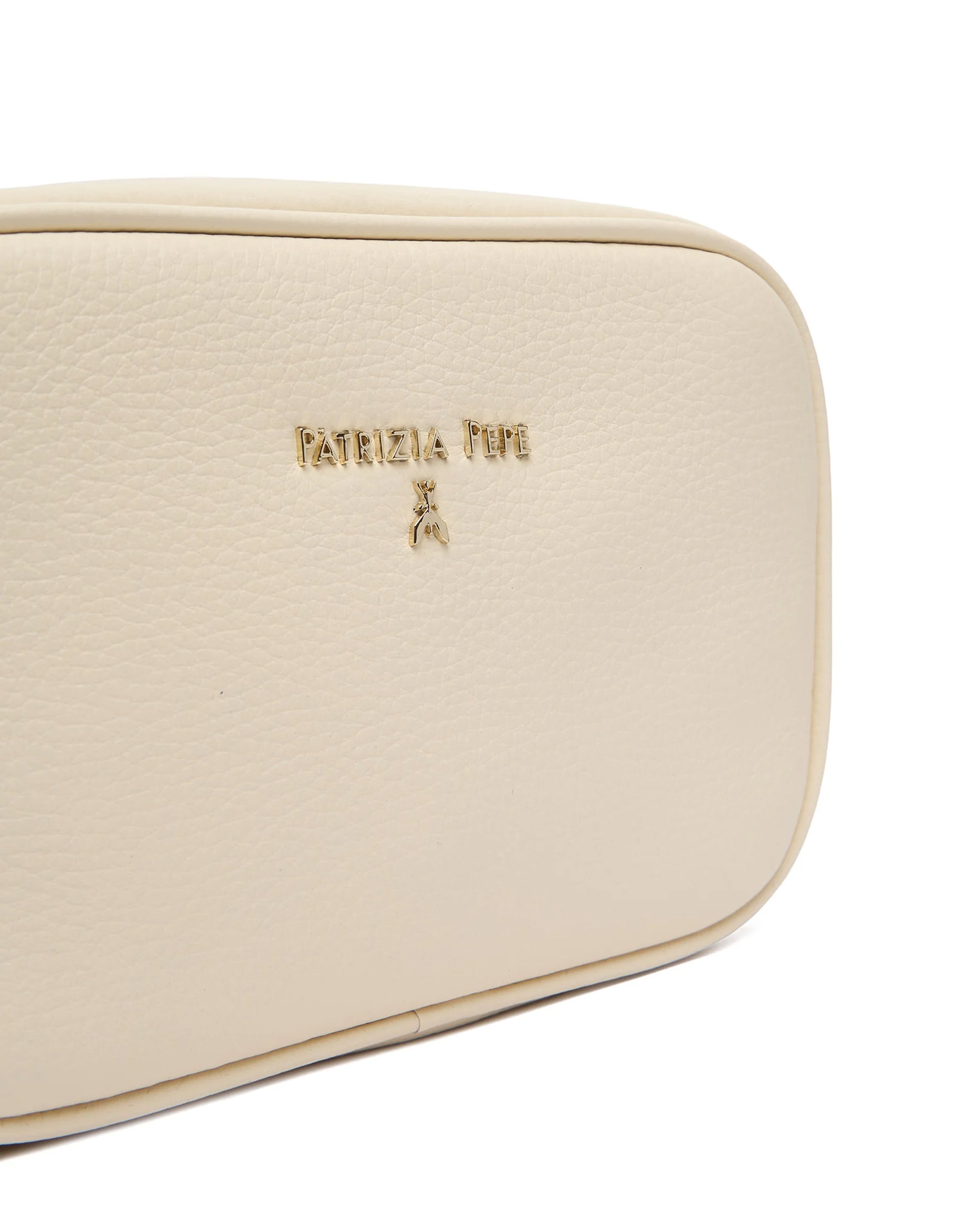 Patrizia Pepe Full-Grain Leather Shoulder Bag — White, view 4