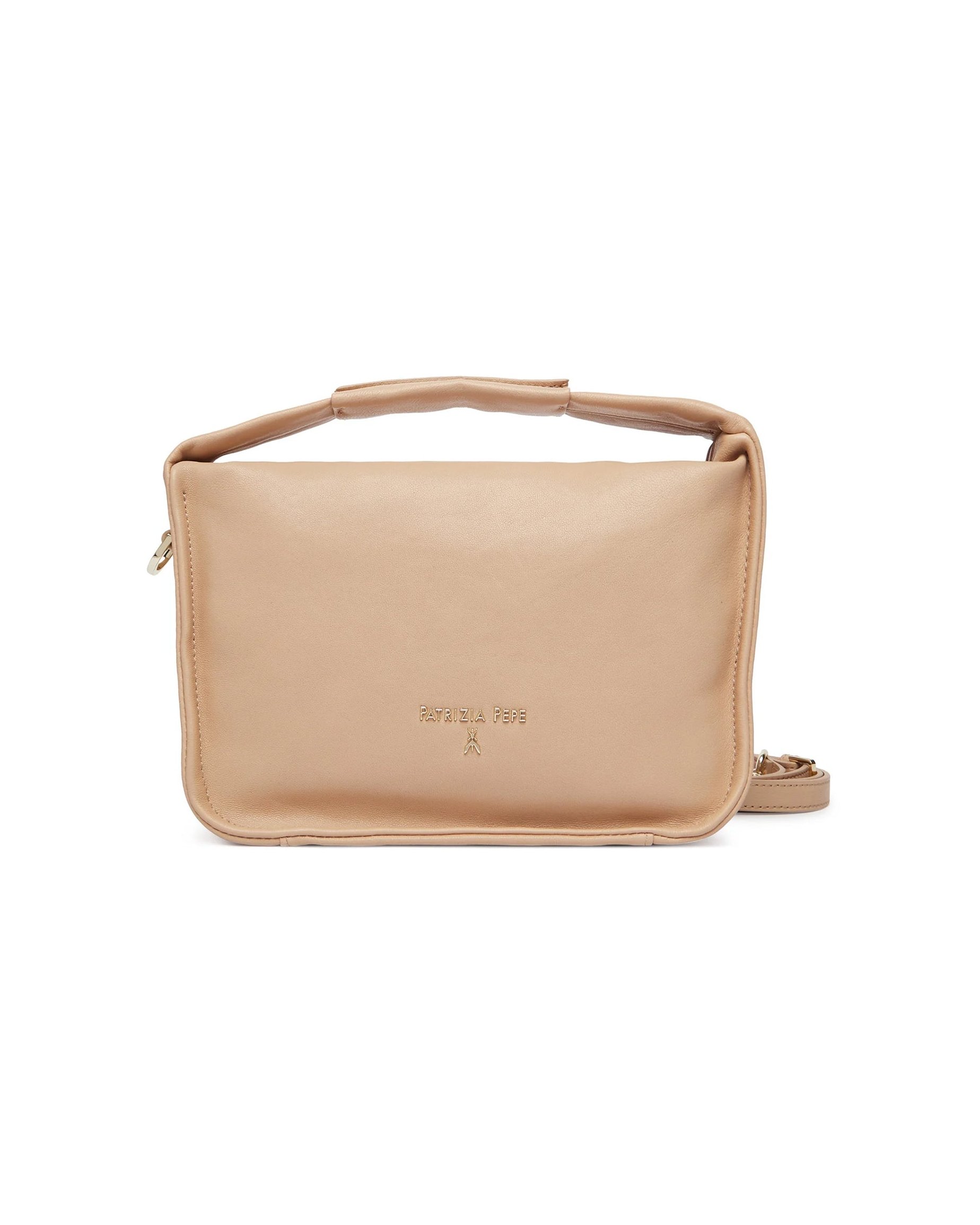 Patrizia Pepe Full-Grain Leather Top Handle Bag — Beige by Patrizia Pepe