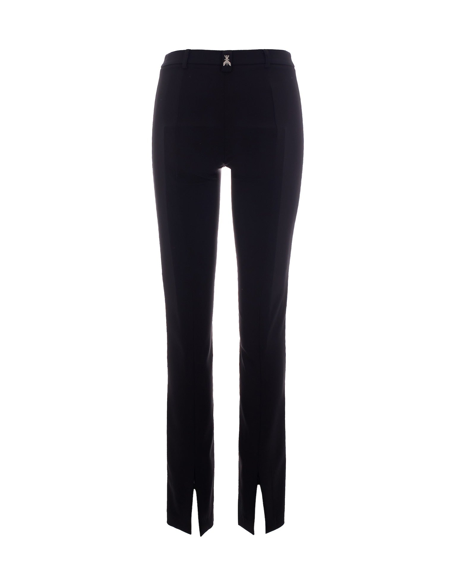 Patrizia Pepe Slim Crepe Trousers — Black, view 2