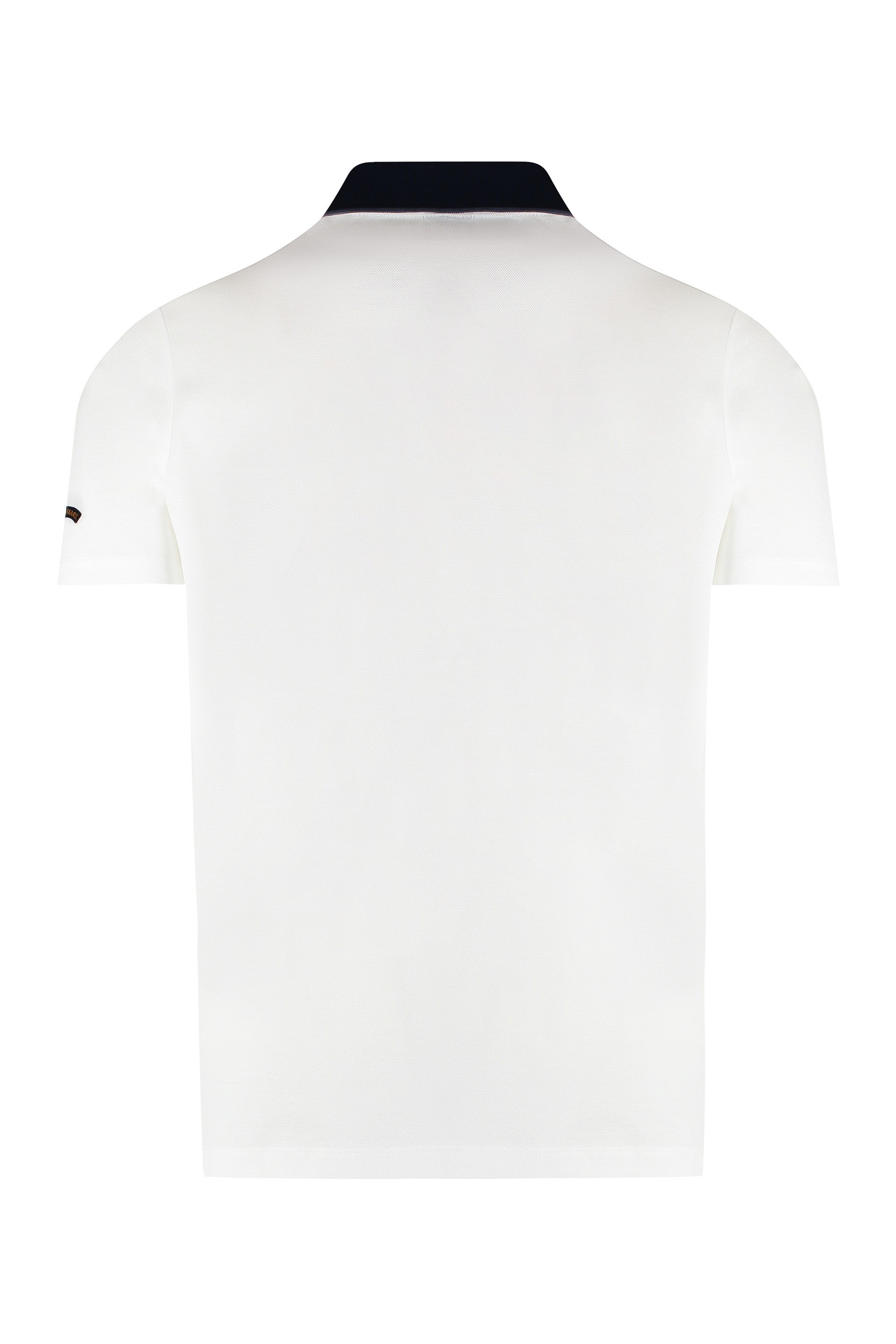 Paul & Shark Contrasting-Collar Cotton Polo Shirt — White, view 3