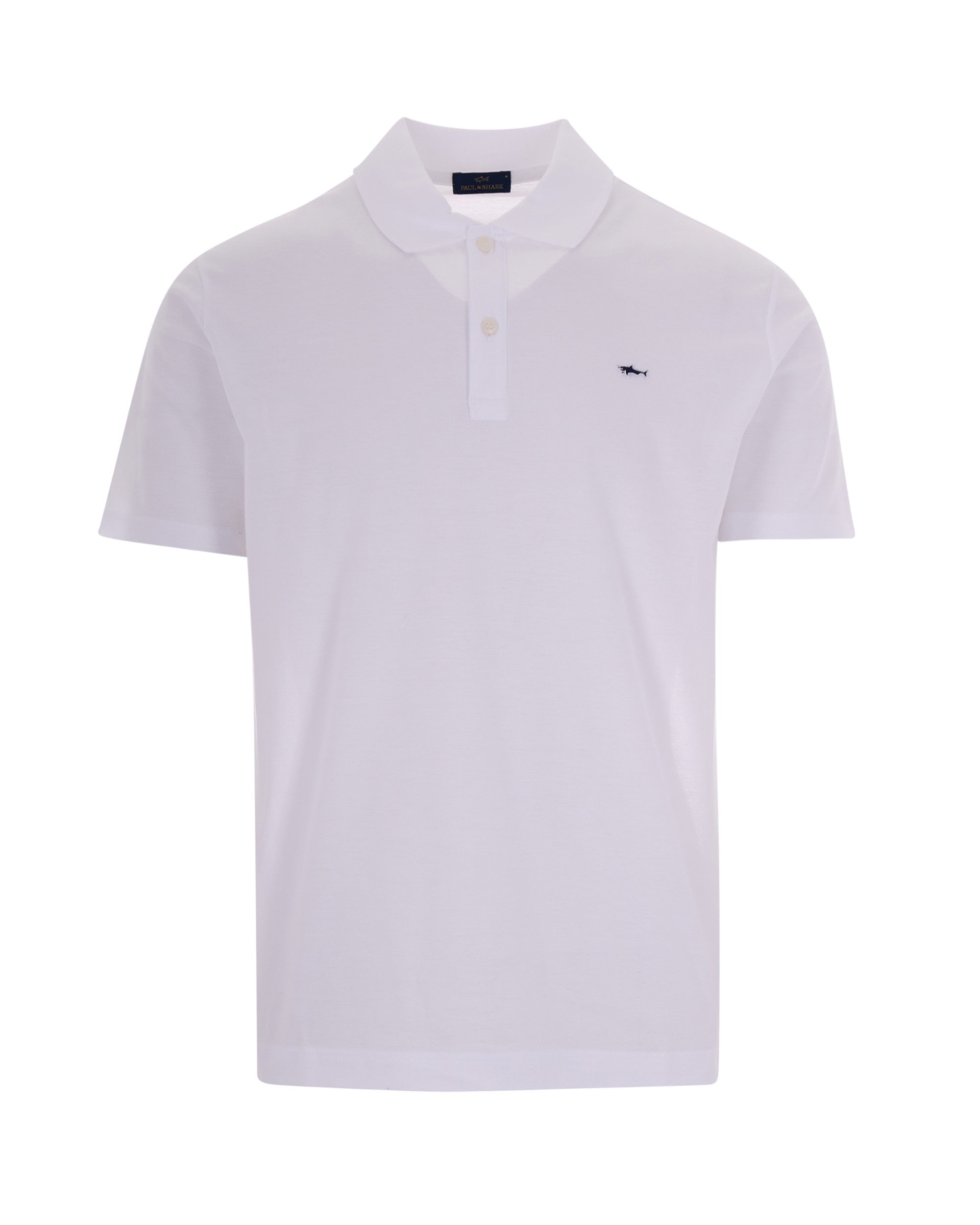 Paul & Shark Double Piqué Cotton Polo Shirt — White by Paul & Shark