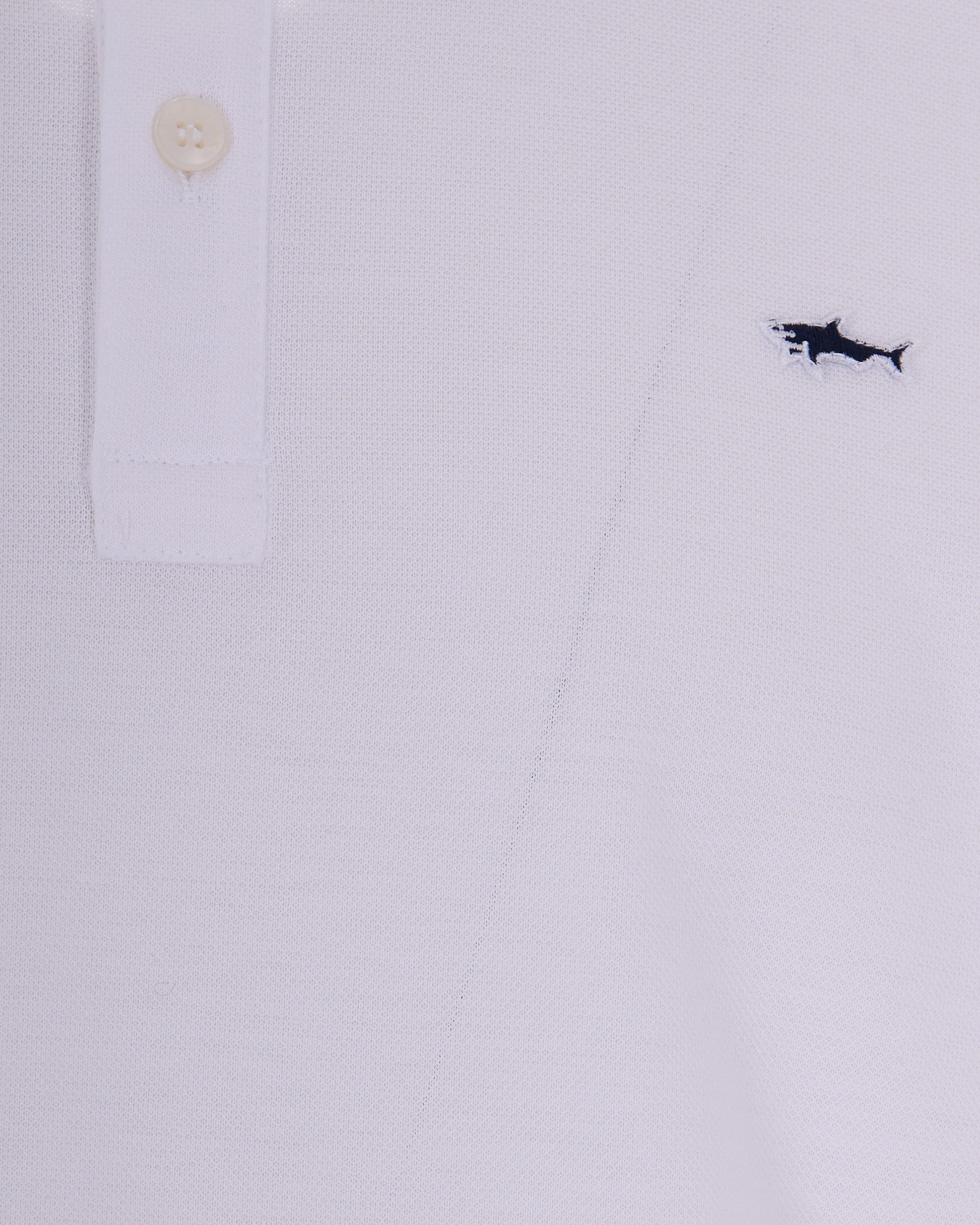 Paul & Shark Double Piqué Cotton Polo Shirt — White, view 3