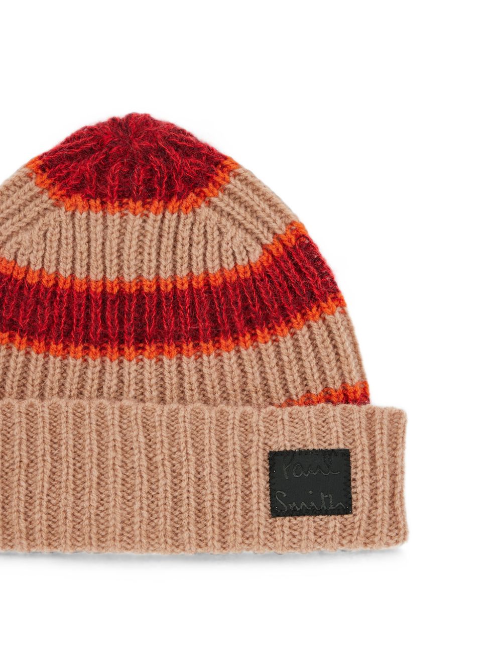 Paul Smith Striped Mohair and Wool Beanie — Beige, view 2