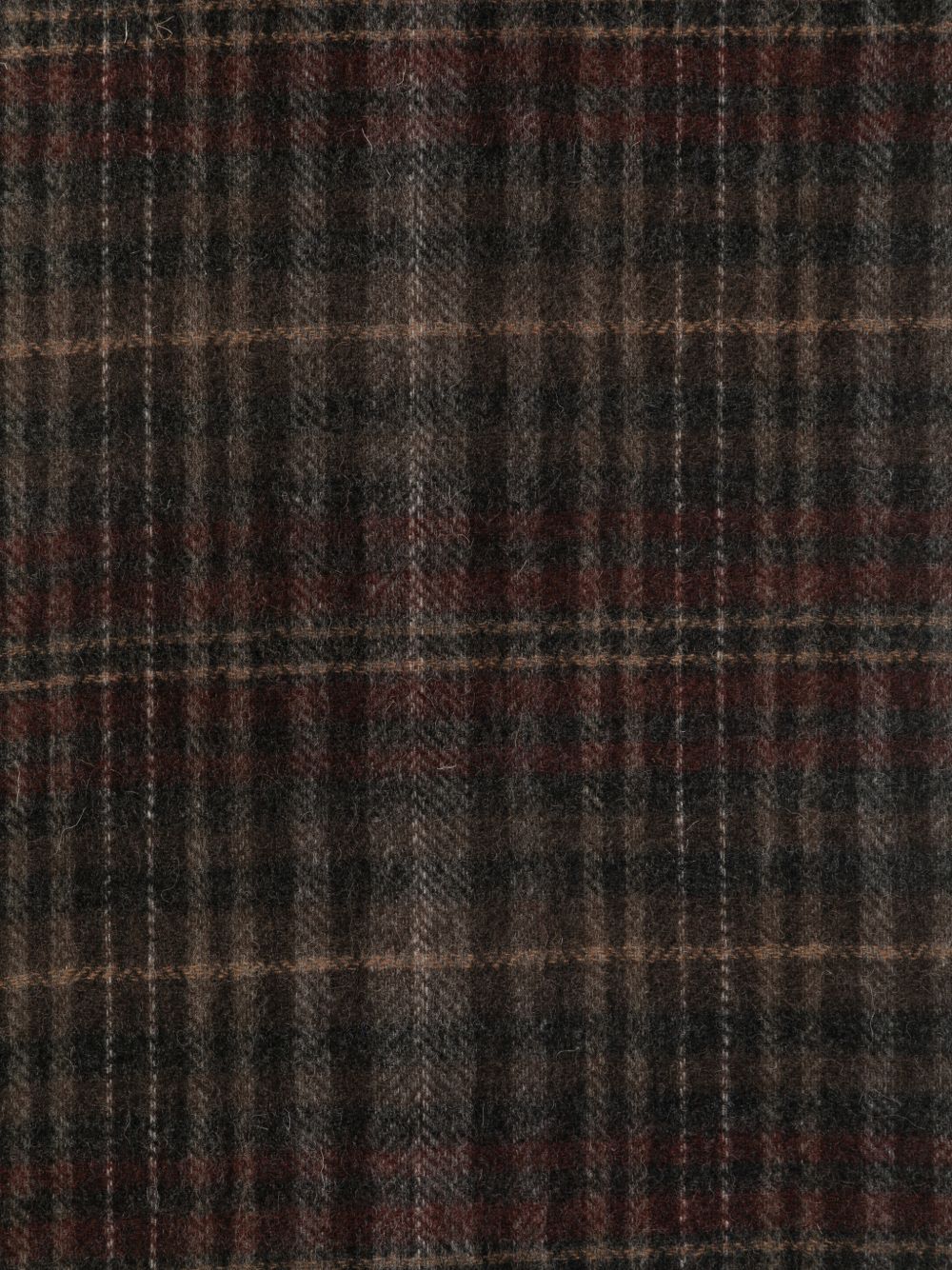 Paul Smith Check Pattern Brushed Wool Scarf — Black, view 2