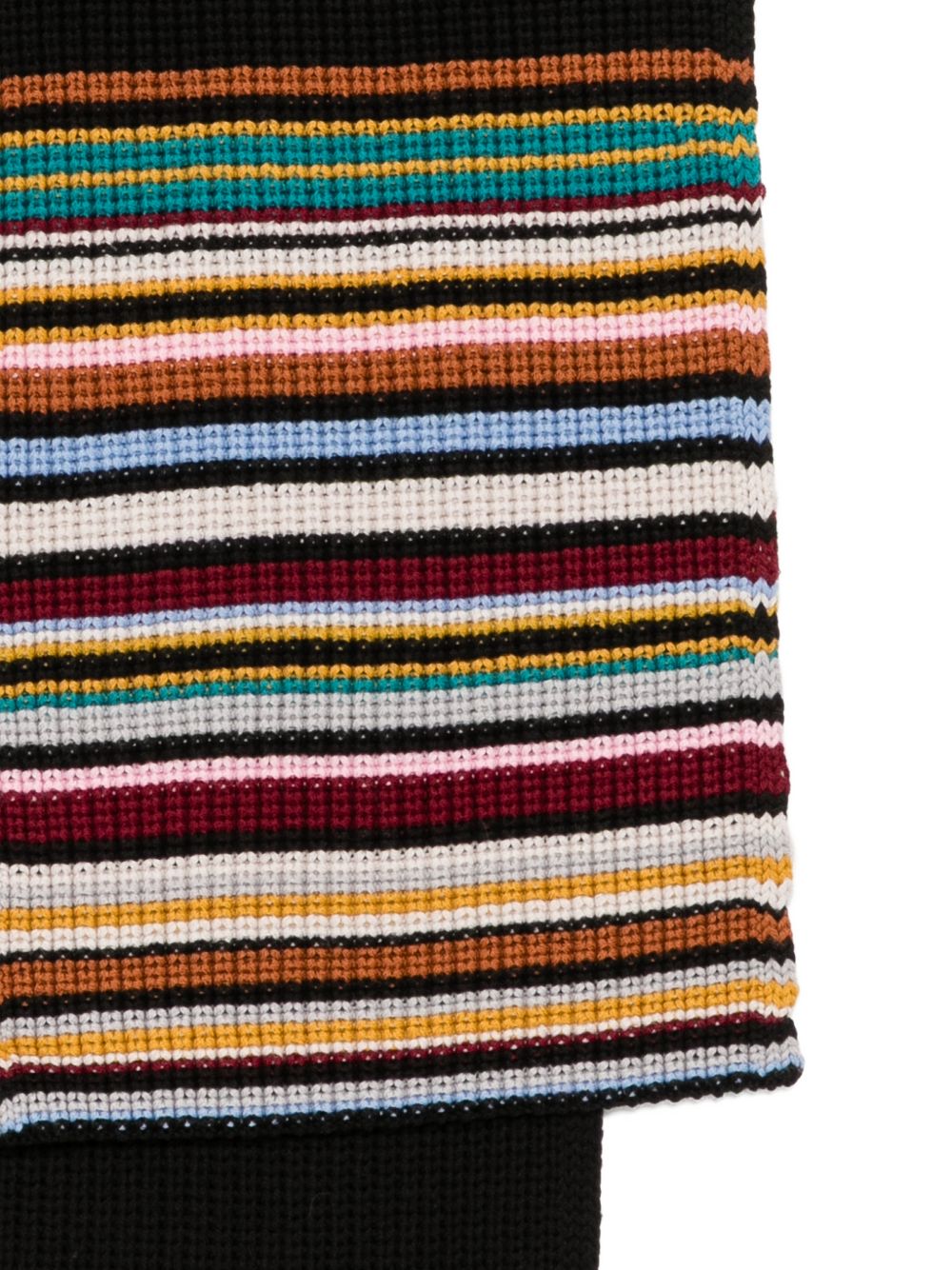 Paul Smith Signature Stripe Wool Scarf — Black, view 3