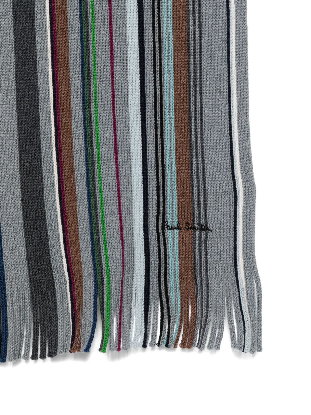 Paul Smith Striped Scarf — Grey, view 3