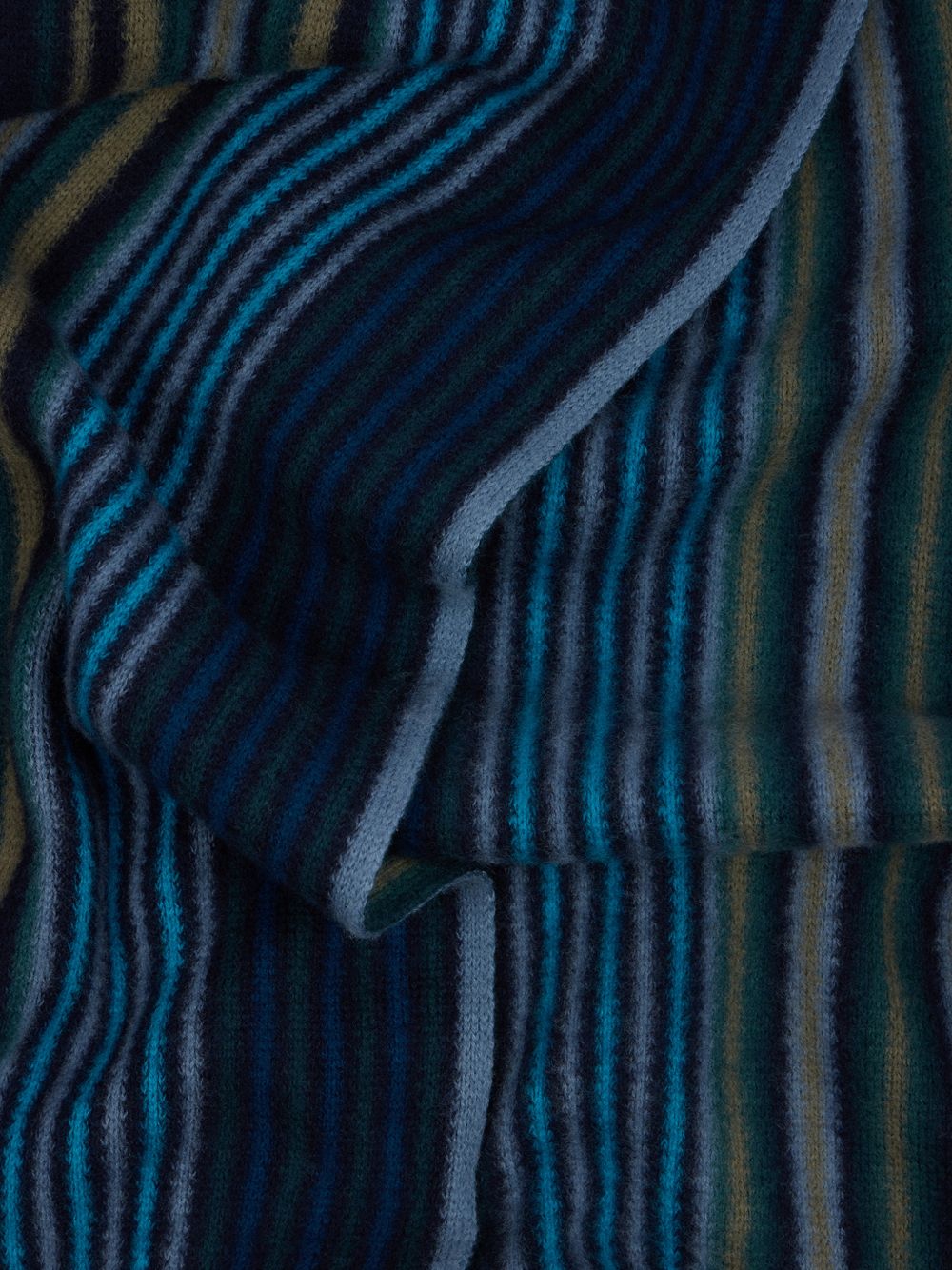 Paul Smith Double-Sided Multistripe Wool Scarf — Navy, view 4