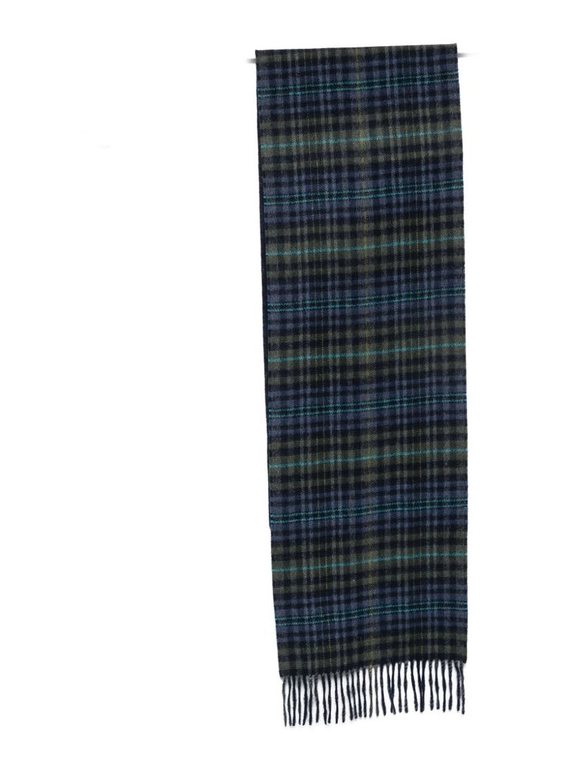 Paul Smith Check Pattern Wool Scarf — Navy by Paul Smith