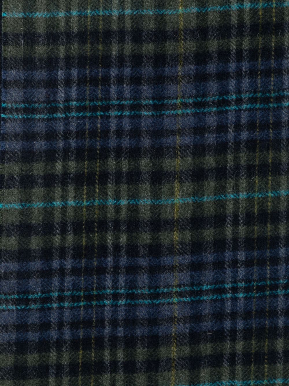 Paul Smith Check Pattern Wool Scarf — Navy, view 3