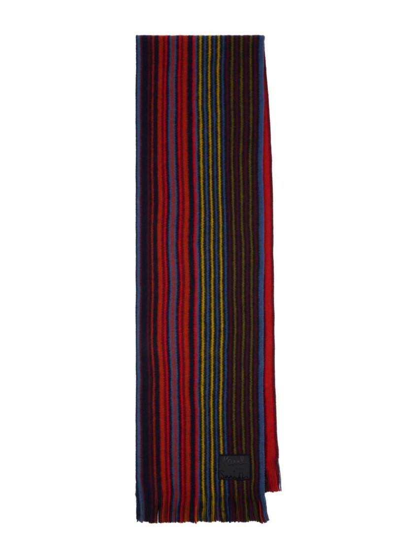 Paul Smith Multicolour Striped Scarf — Navy by Paul Smith