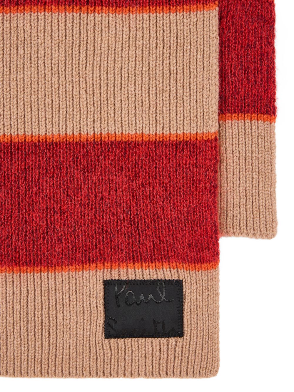 Paul Smith Striped Wool Scarf — Red, view 3
