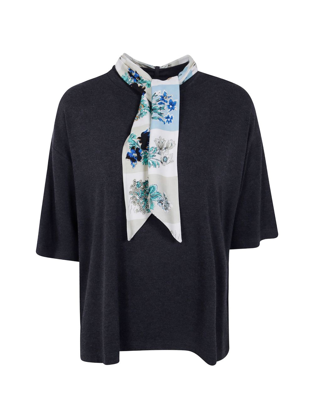 Paul Smith Silk Scarf Detail T-Shirt — Black by Paul Smith