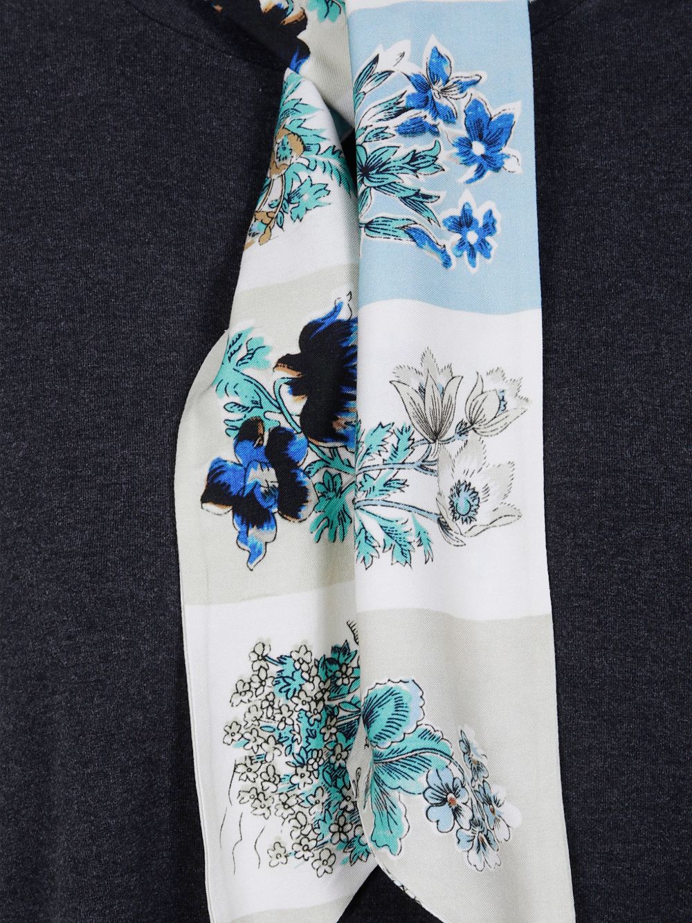 Paul Smith Silk Scarf Detail T-Shirt — Black, view 2