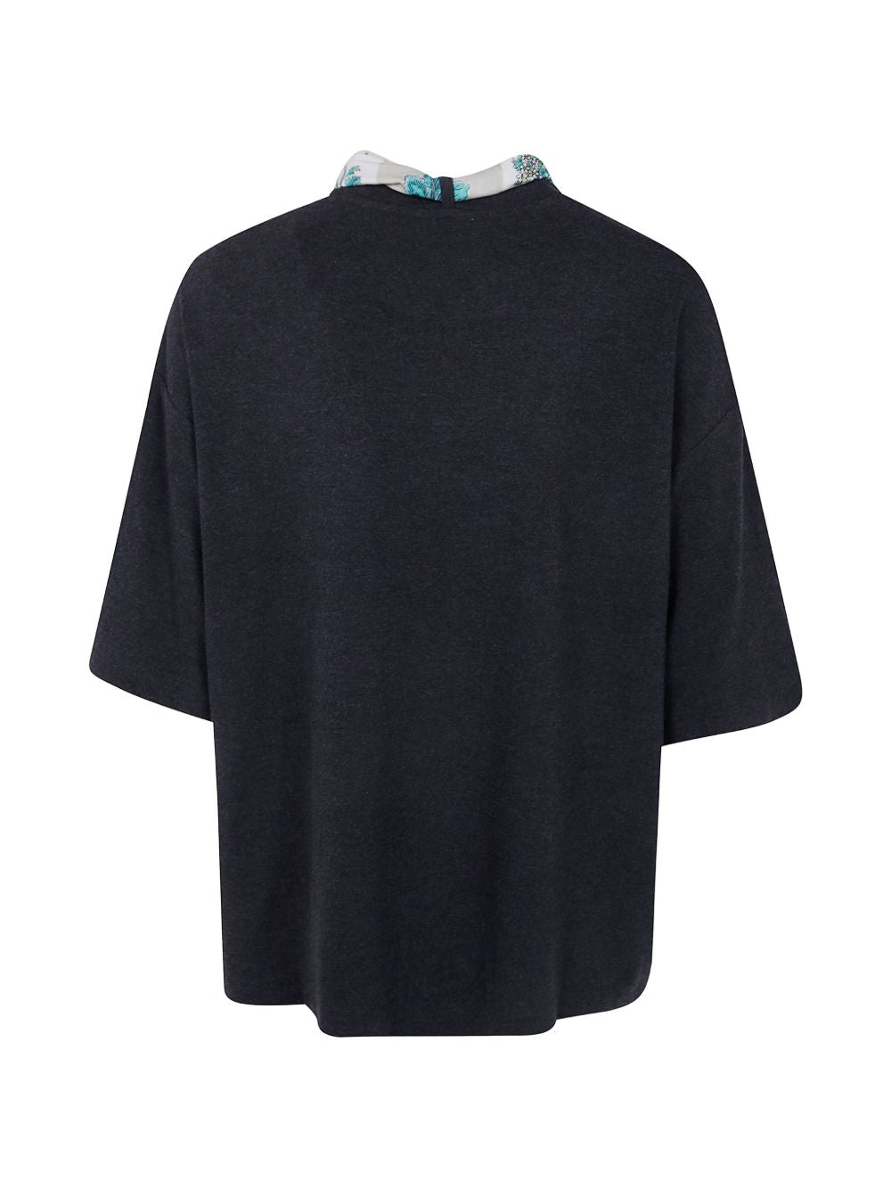 Paul Smith Silk Scarf Detail T-Shirt — Black, view 3
