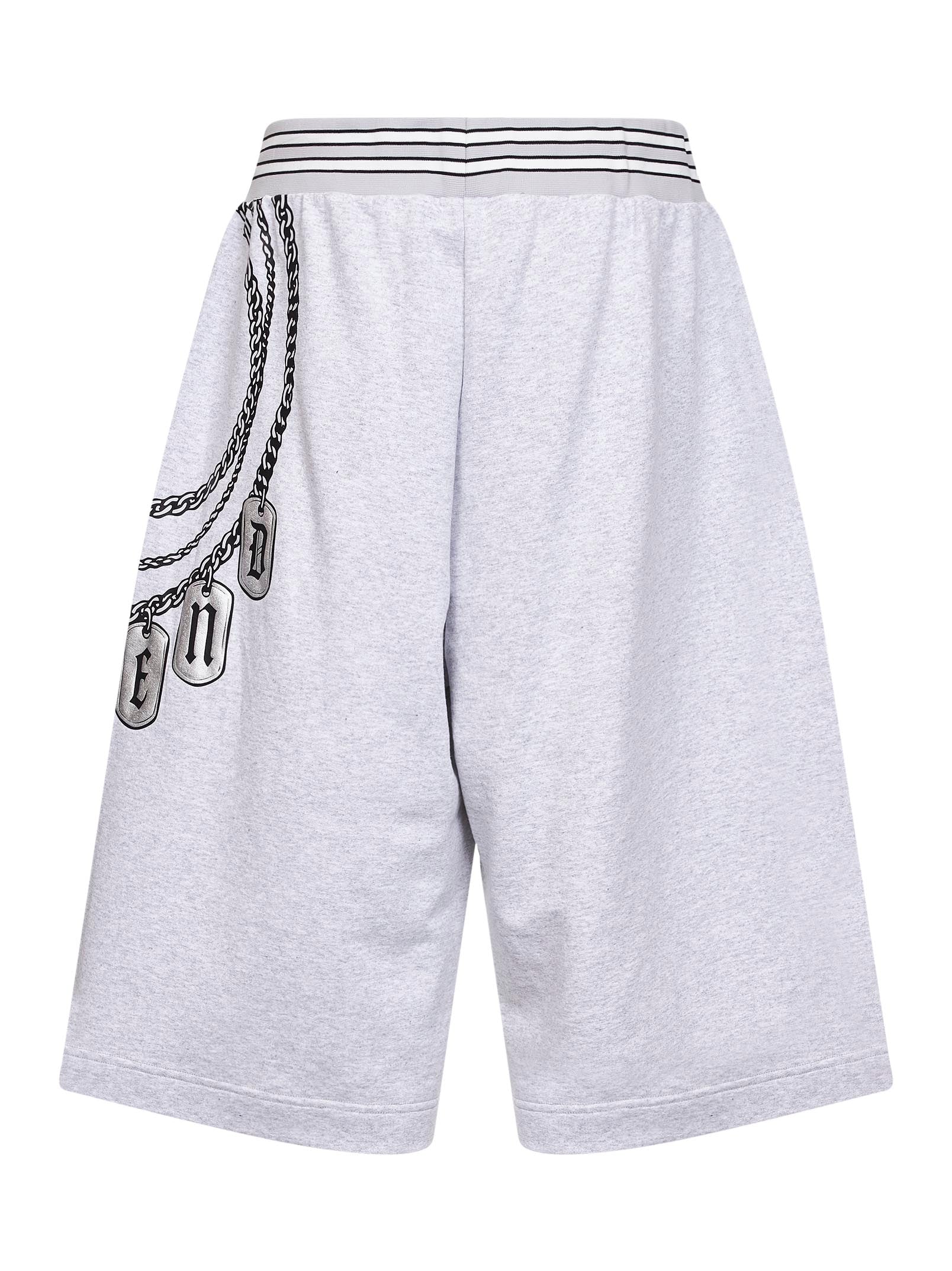 Pdf Chain-Print Jersey Bermudas — Gray, view 2