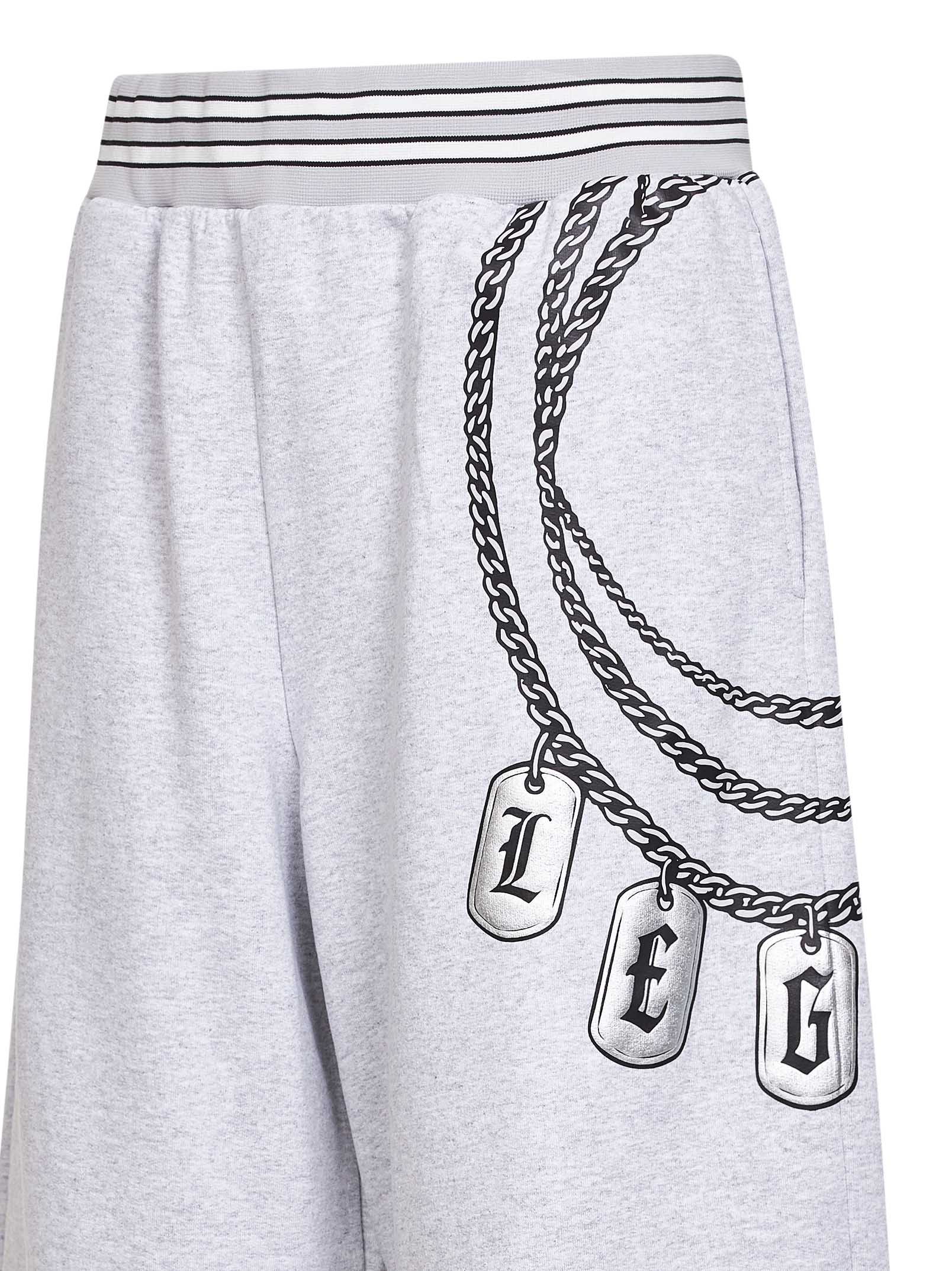 Pdf Chain-Print Jersey Bermudas — Gray, view 3