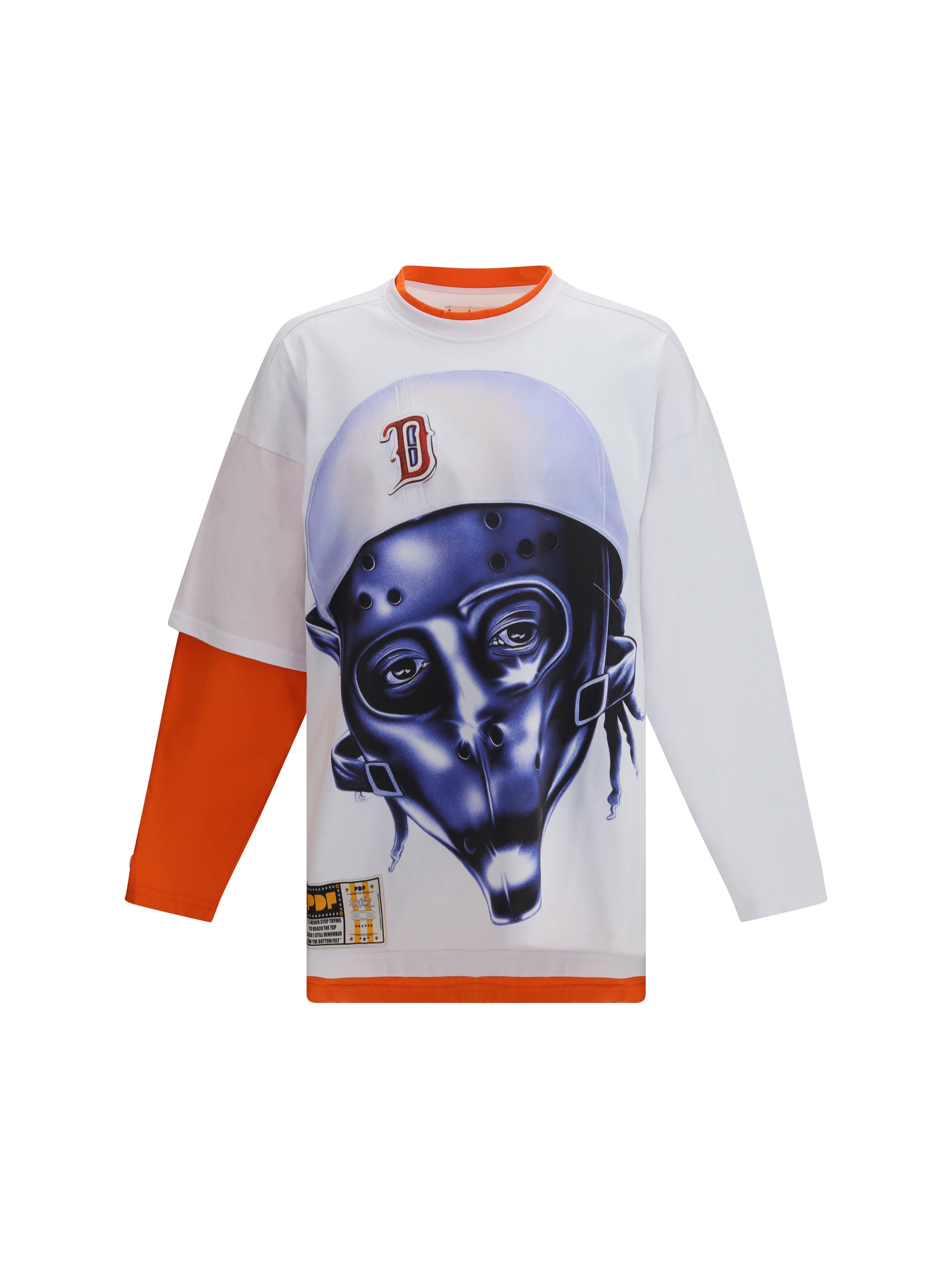 Pdf Channel Graphic Mask Print T-Shirt — White by Pdf Channel