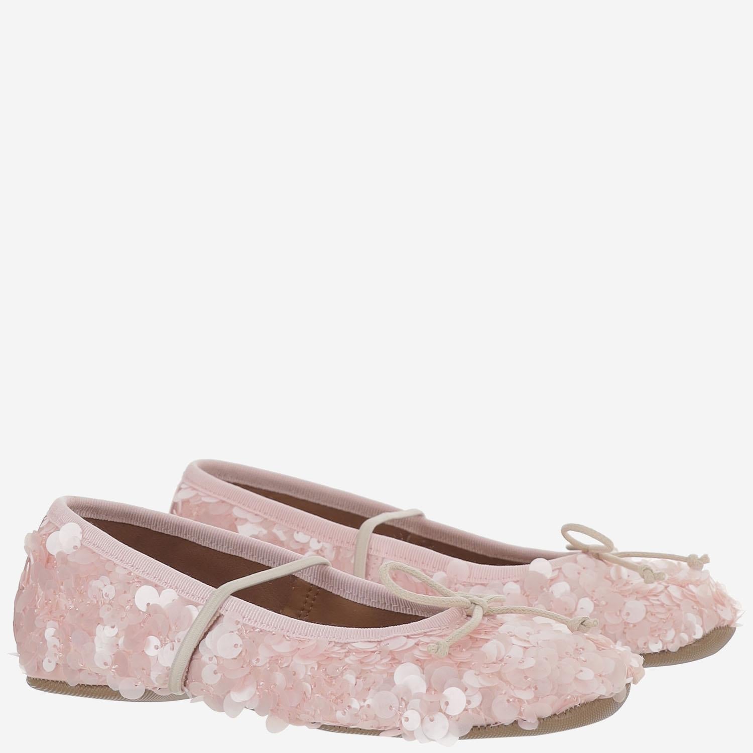 PèPè Sequin-Embellished Ballerina Flat — Pink, view 2