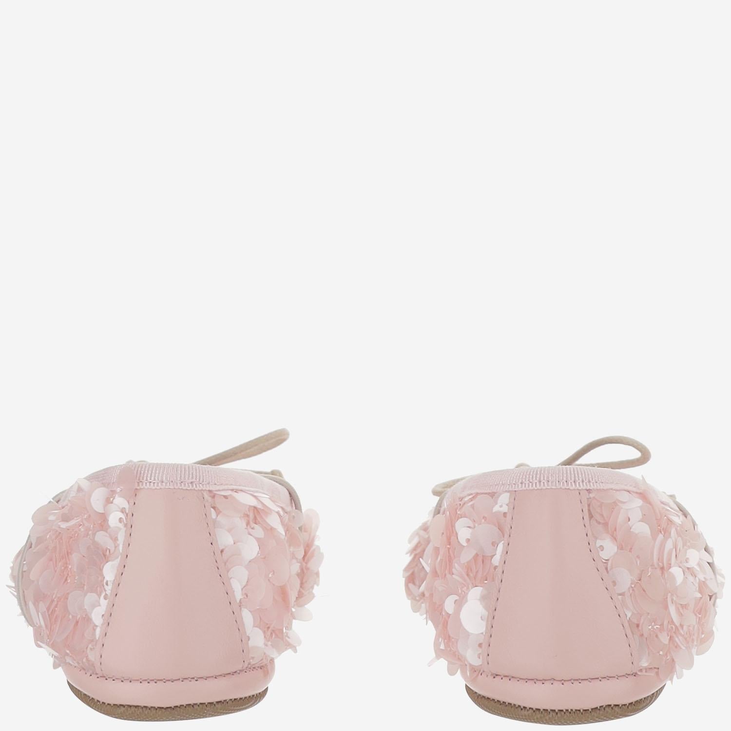 PèPè Sequin-Embellished Ballerina Flat — Pink, view 3