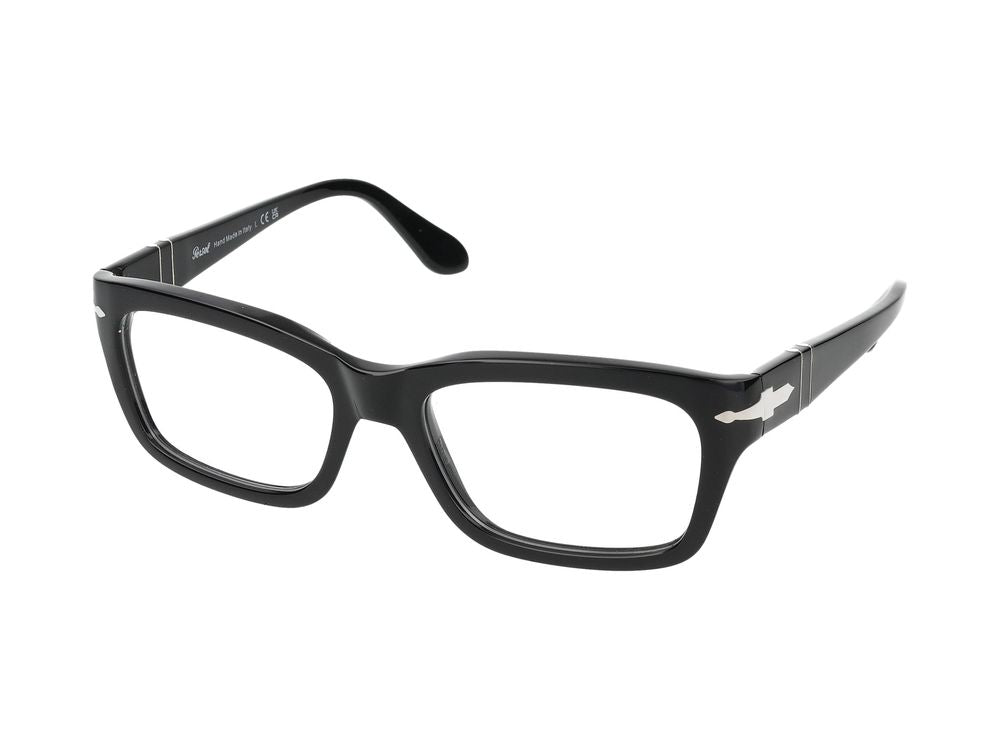 Persol 0PO3301V Acetate Rectangular Eyeglasses — Black by Persol