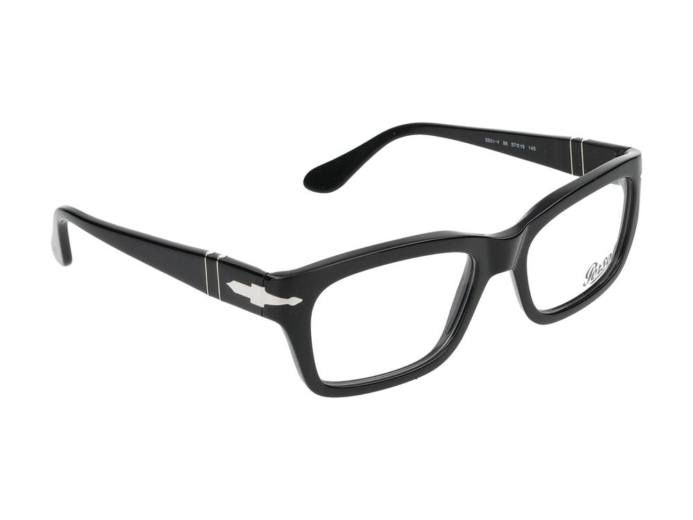 Persol 0PO3301V Acetate Rectangular Eyeglasses — Black, view 3