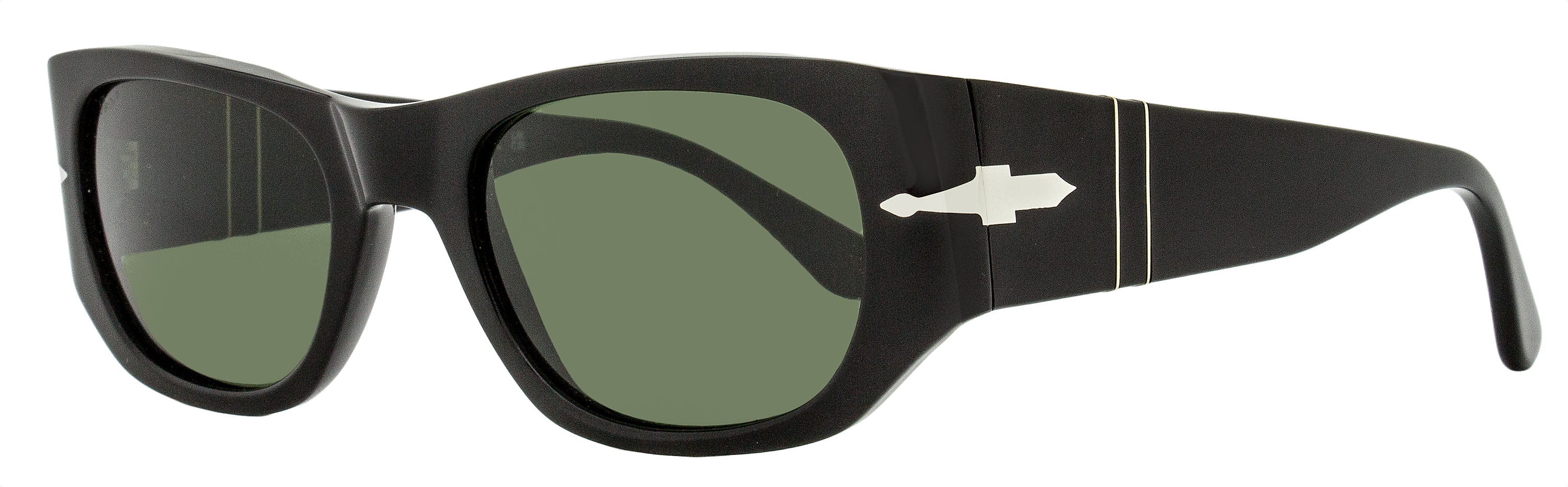 Persol PO3307S Rounded Rectangle Sunglasses — Black by Persol
