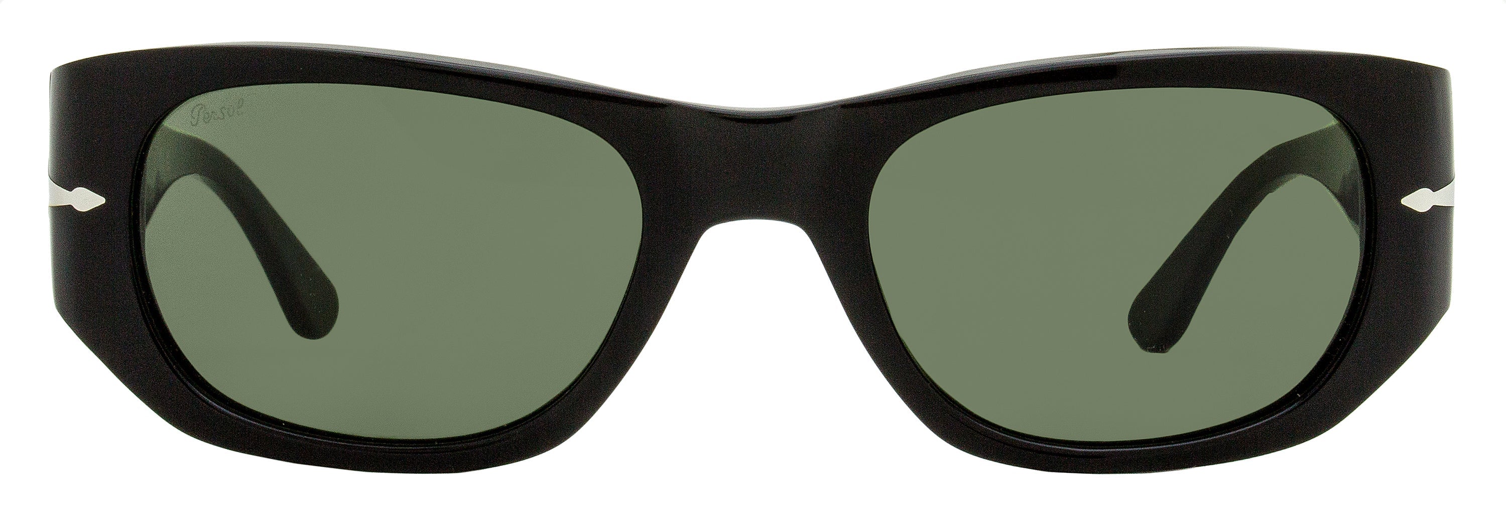 Persol PO3307S Rounded Rectangle Sunglasses — Black, view 2
