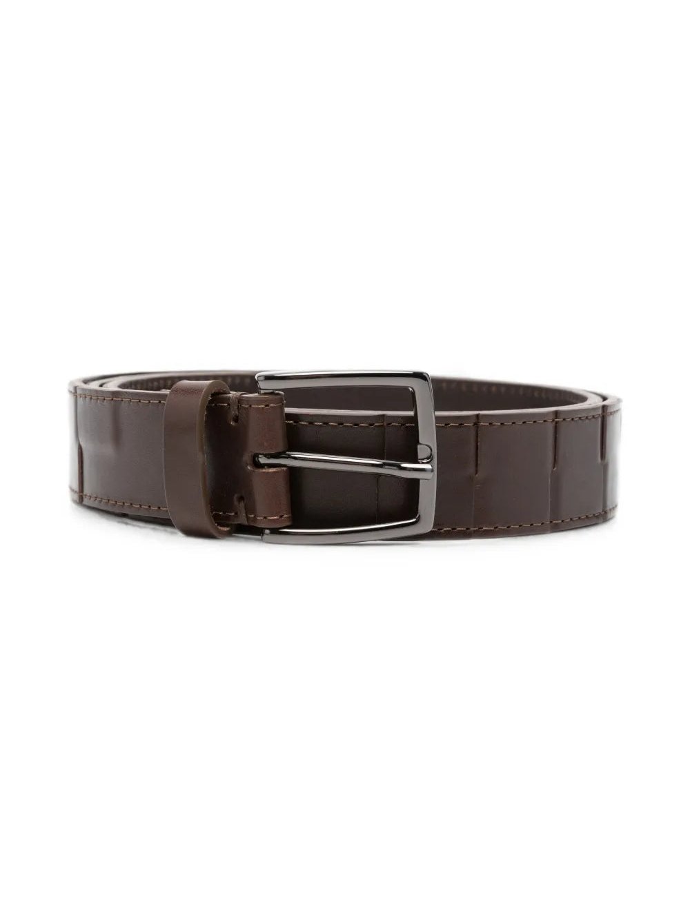 Peserico Textured Leather Belt — Brown by Peserico