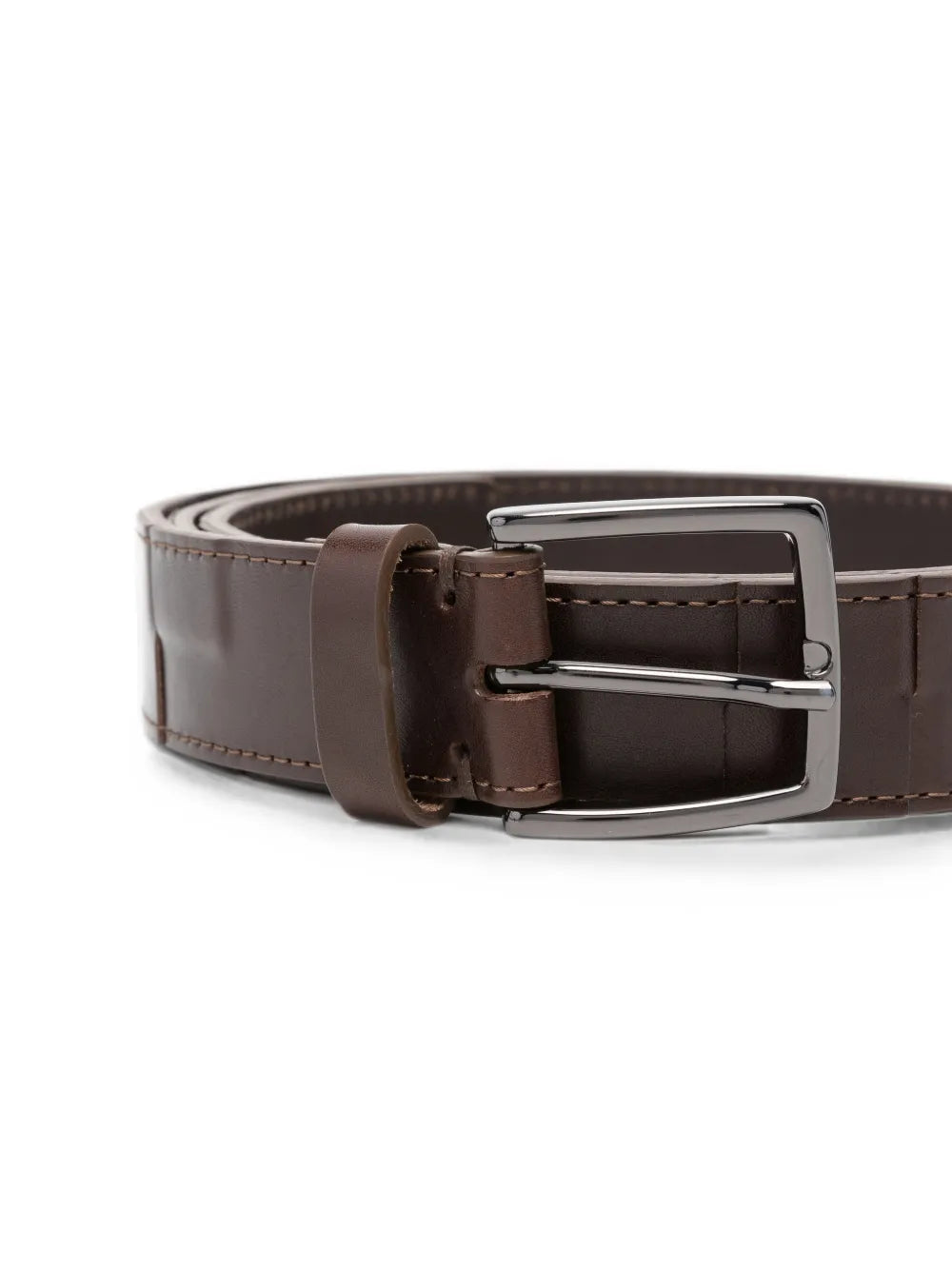 Peserico Textured Leather Belt — Brown, view 2