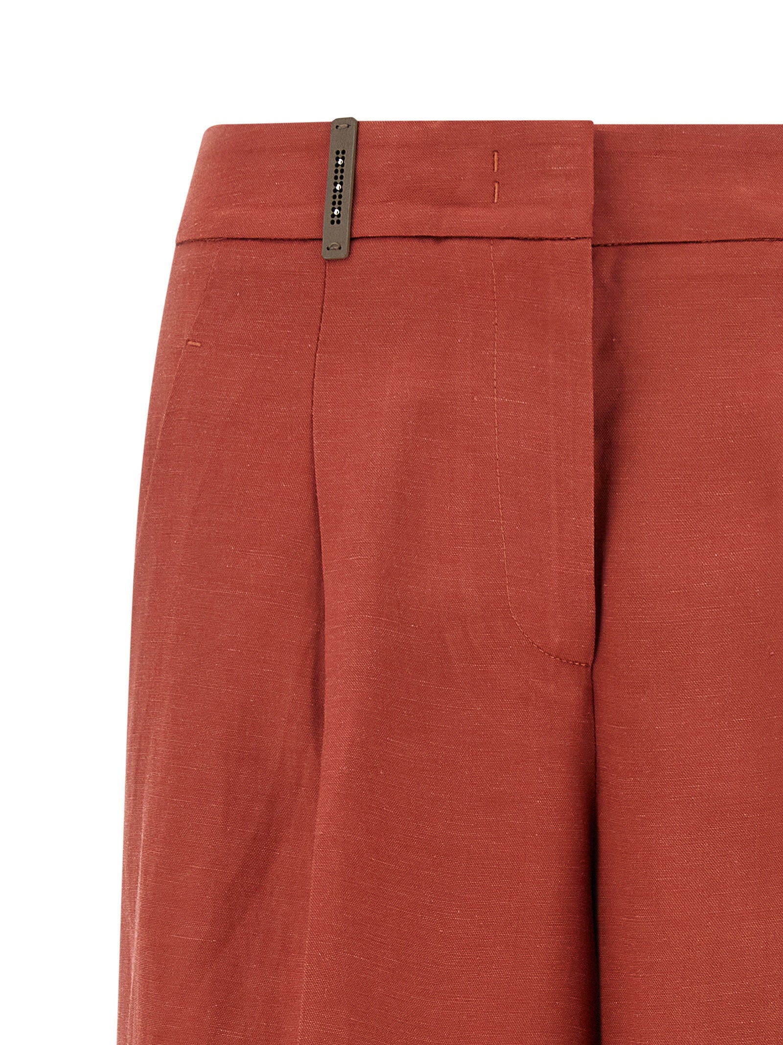 Peserico Viscose-Linen Blend Bermuda Shorts — Red, view 3