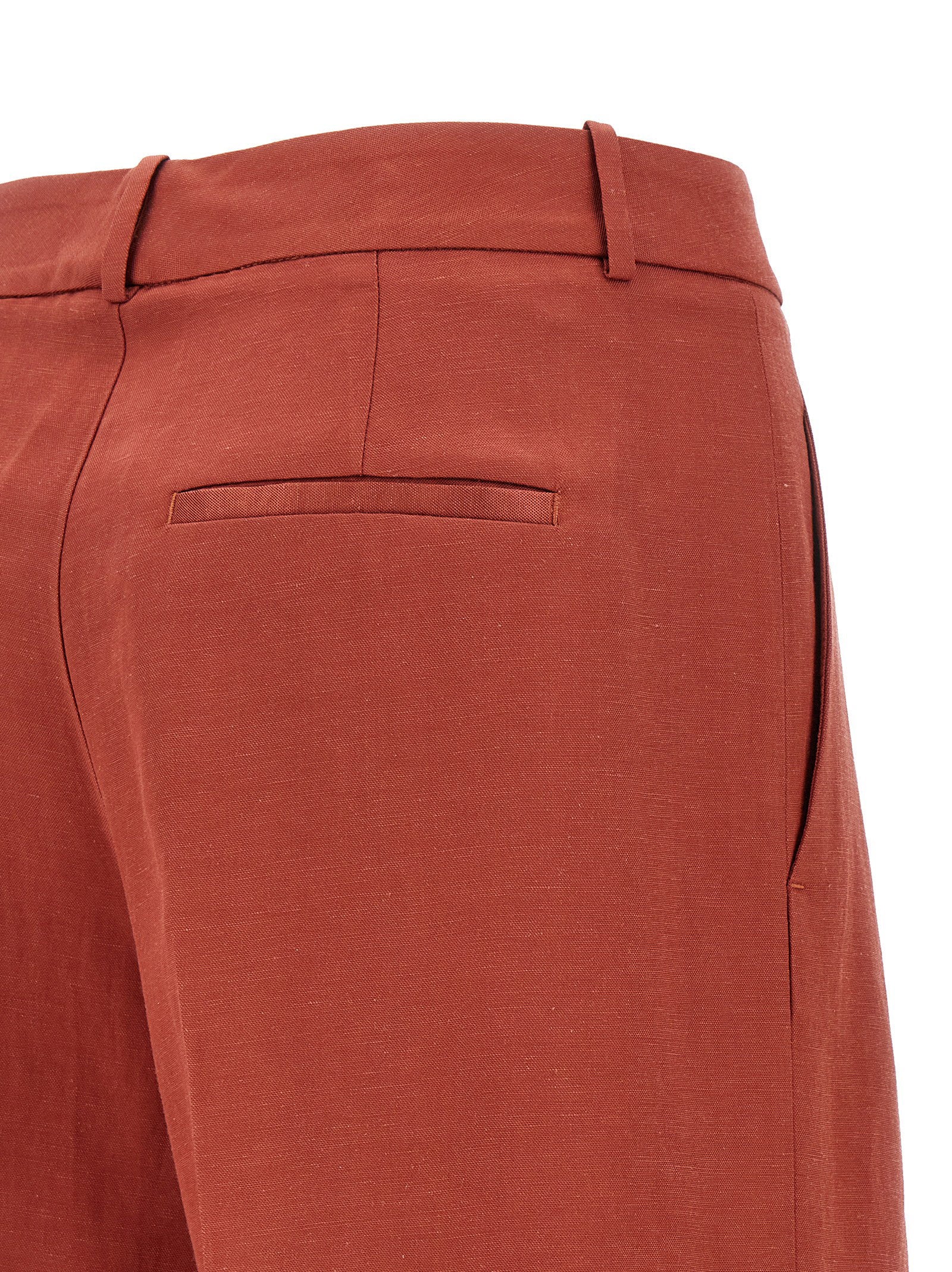Peserico Viscose-Linen Blend Bermuda Shorts — Red, view 4