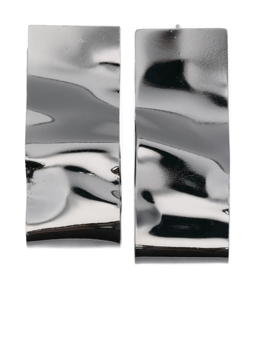 Peserico Silver-Tone Wavy Rectangle Earrings — Silver by Peserico