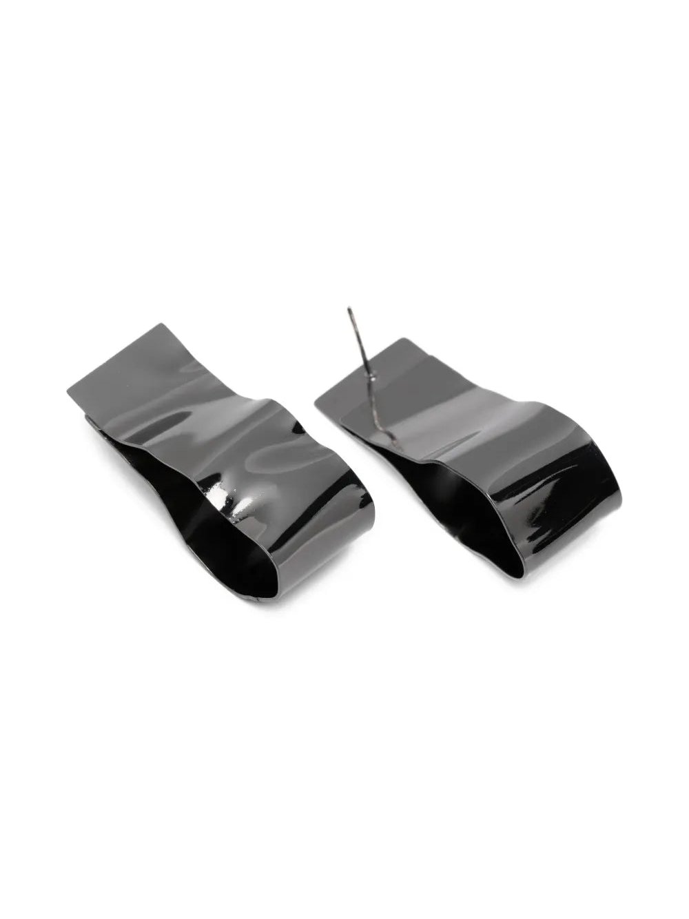 Peserico Silver-Tone Wavy Rectangle Earrings — Silver, view 3