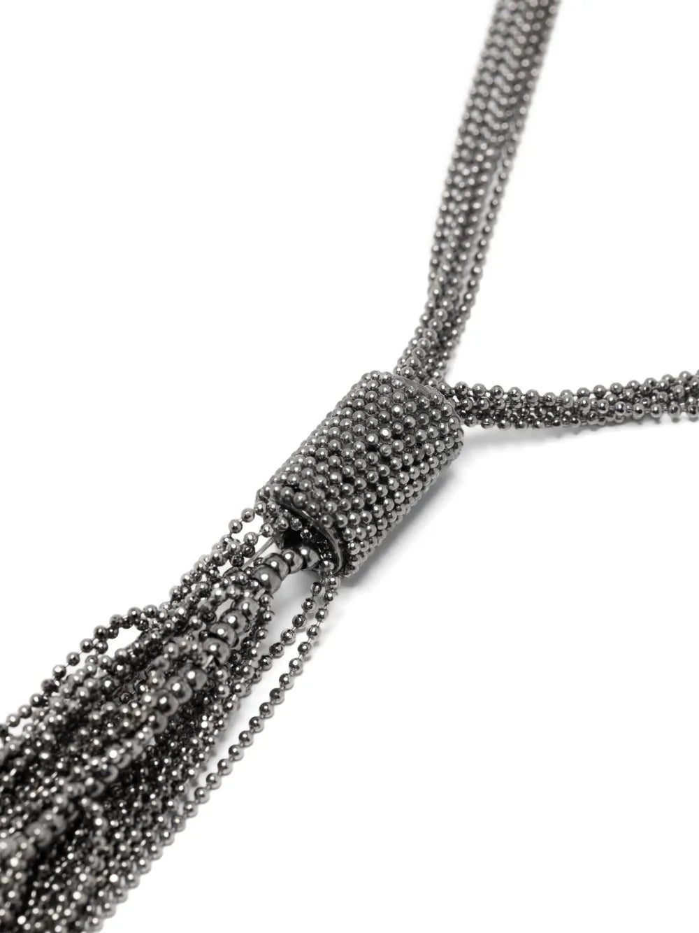 Peserico Draped Tassel Necklace — Silver, view 3