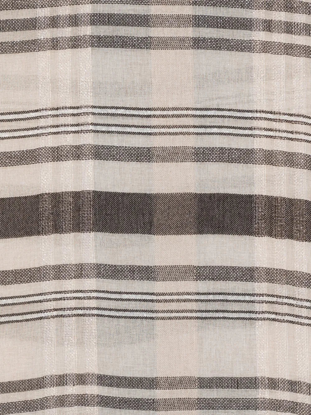 Peserico Striped Fringed Scarf — Beige, view 2